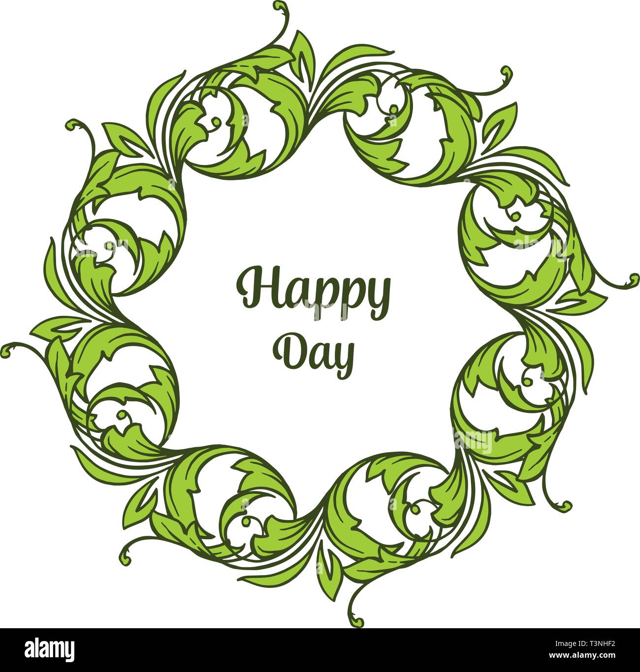 Vector illustration design floral frame with invitation happy day hand ...