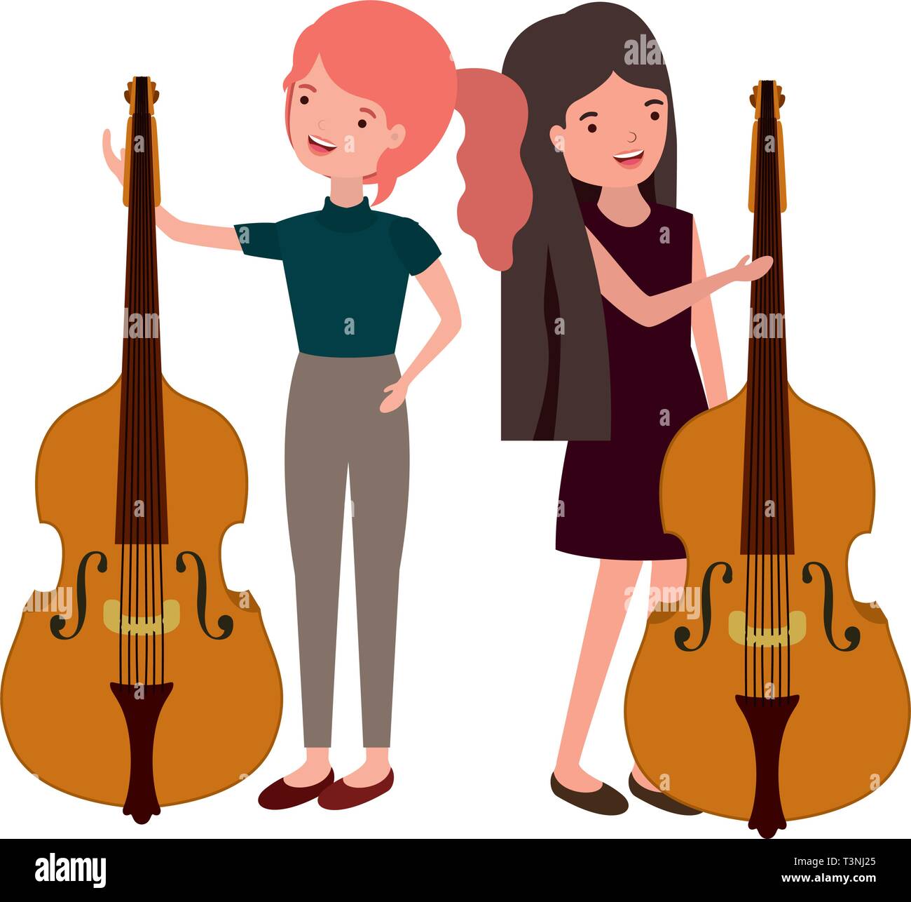 women with musical instruments character Stock Vector Image & Art - Alamy