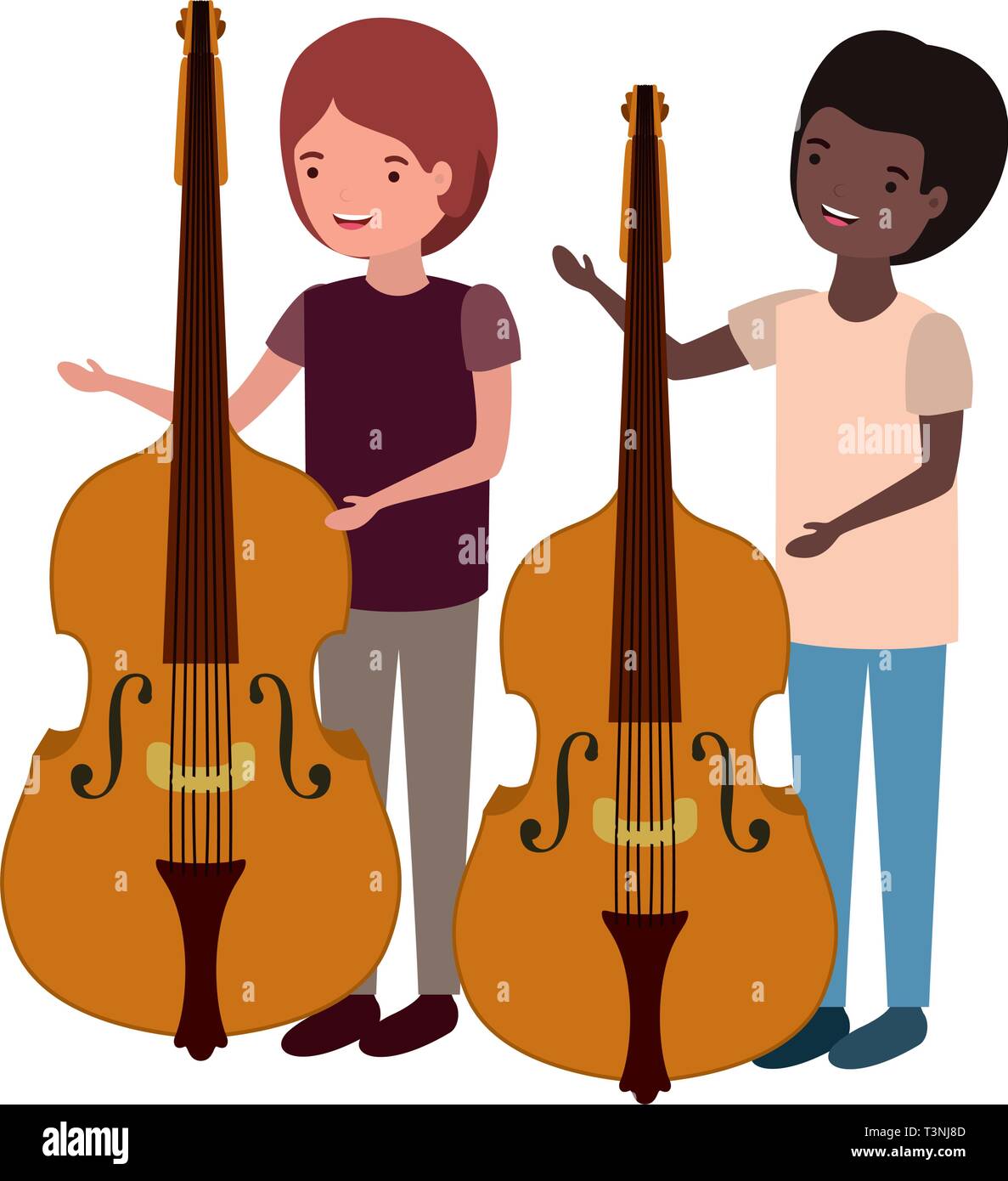 men with musical instruments character Stock Vector Image & Art Alamy