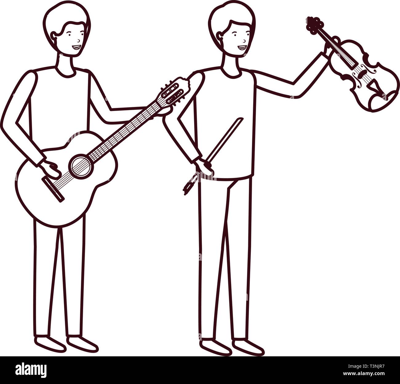 men with musical instruments character Stock Vector Image & Art - Alamy