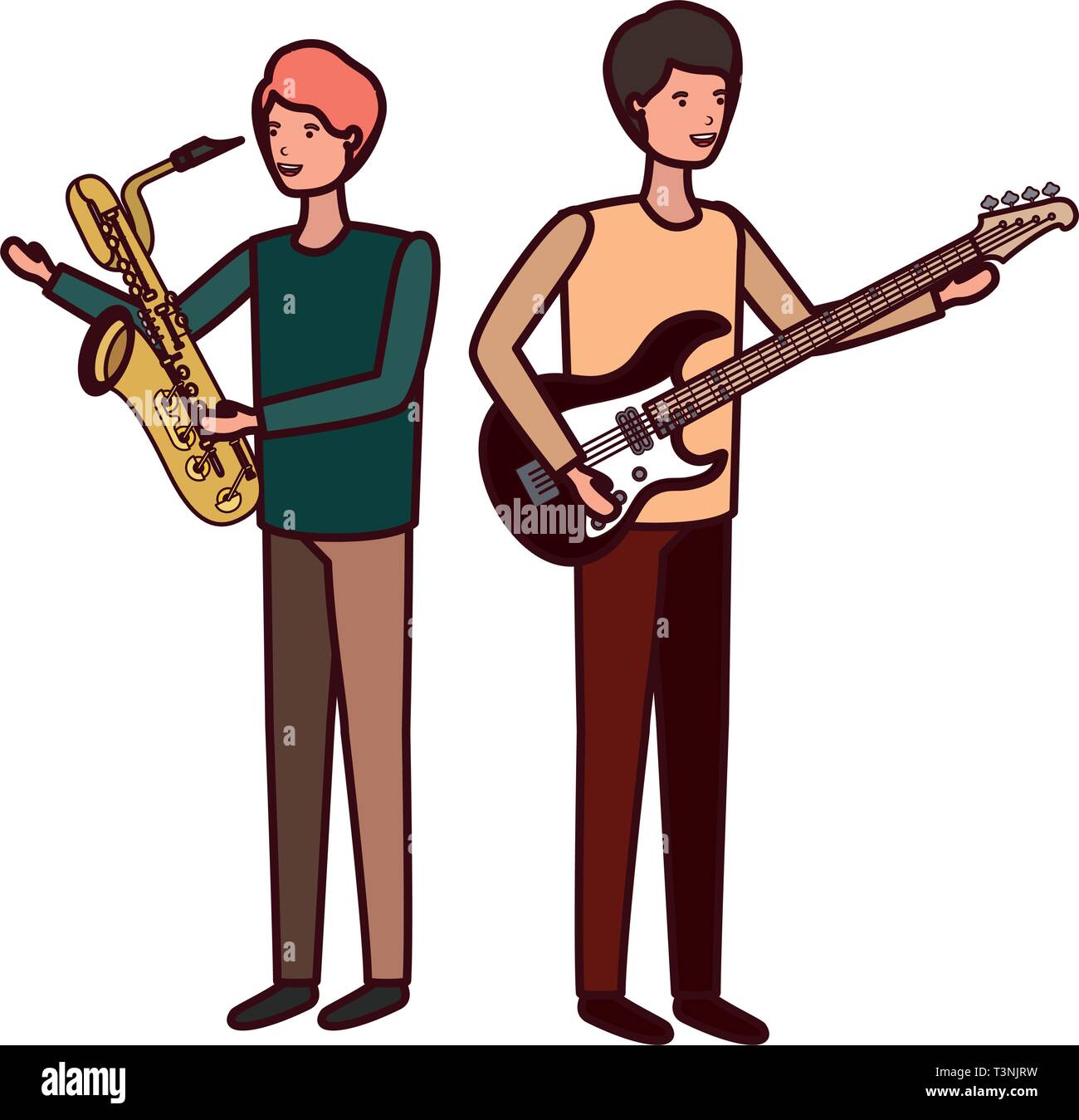 men with musical instruments character Stock Vector Image & Art Alamy