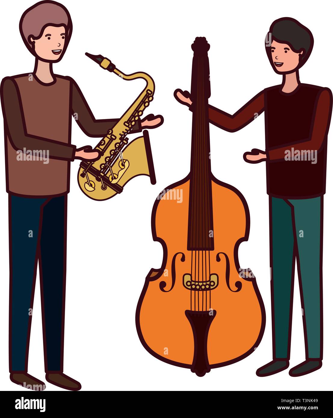men with musical instruments character Stock Vector Image & Art - Alamy