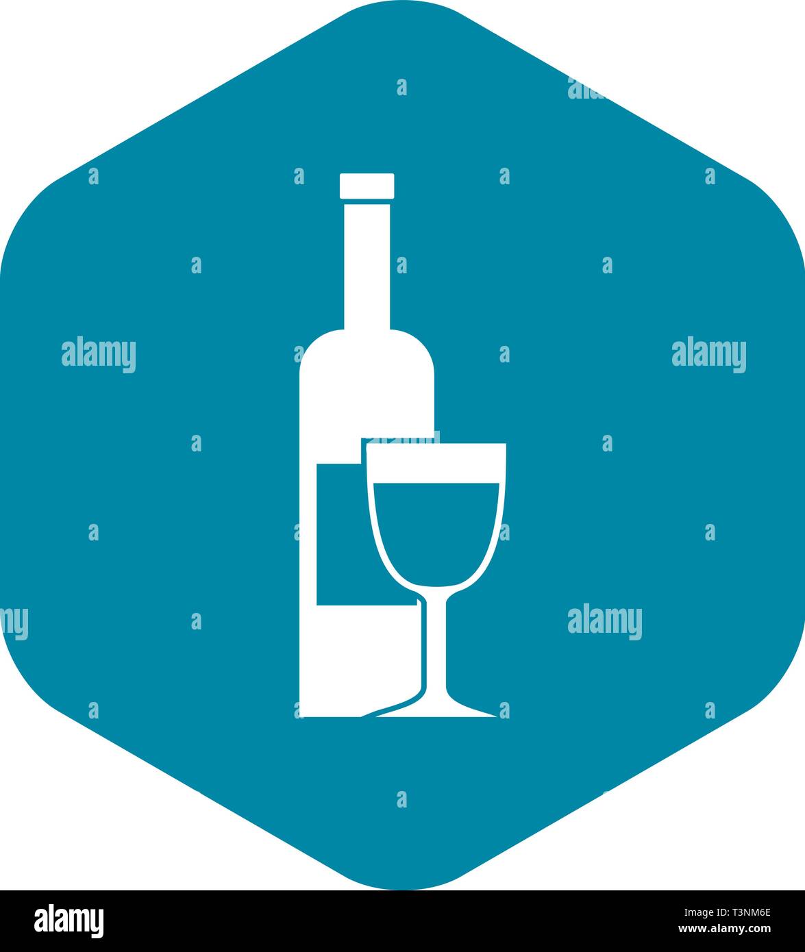 Wine bottle and glass icon, simple style Stock Vector Image & Art - Alamy