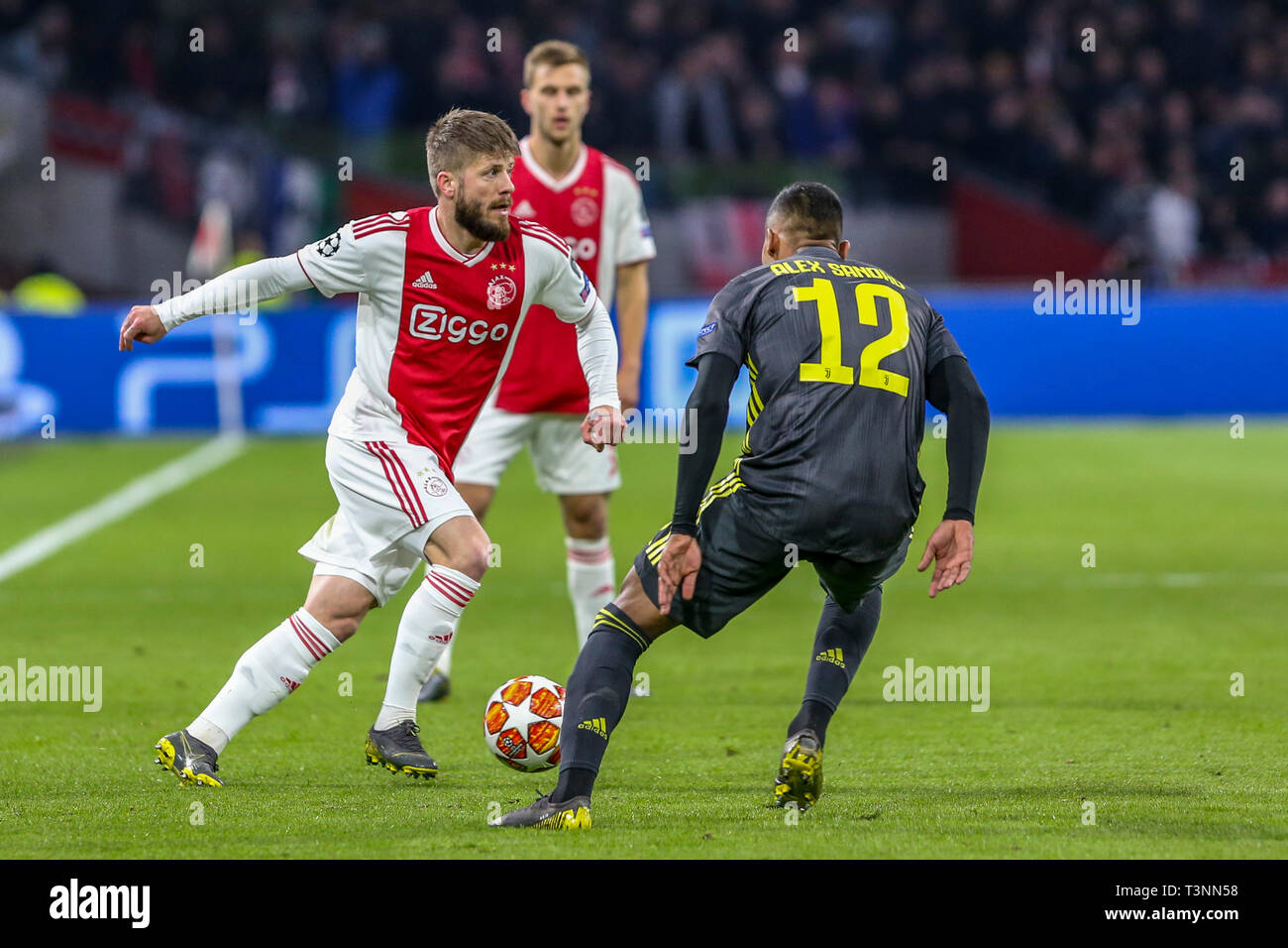 Amsterdam, Netherlands. 10th Apr, 2019. Lasse Schone of Ajax during the match between Ajax and Juventus held at the Johan Cruyff Stadium in Amsterdam. The match is valid for the quarterfinals of the Champions League 2018/2019. Credit: Richard Callis/FotoArena/Alamy Live News Stock Photo