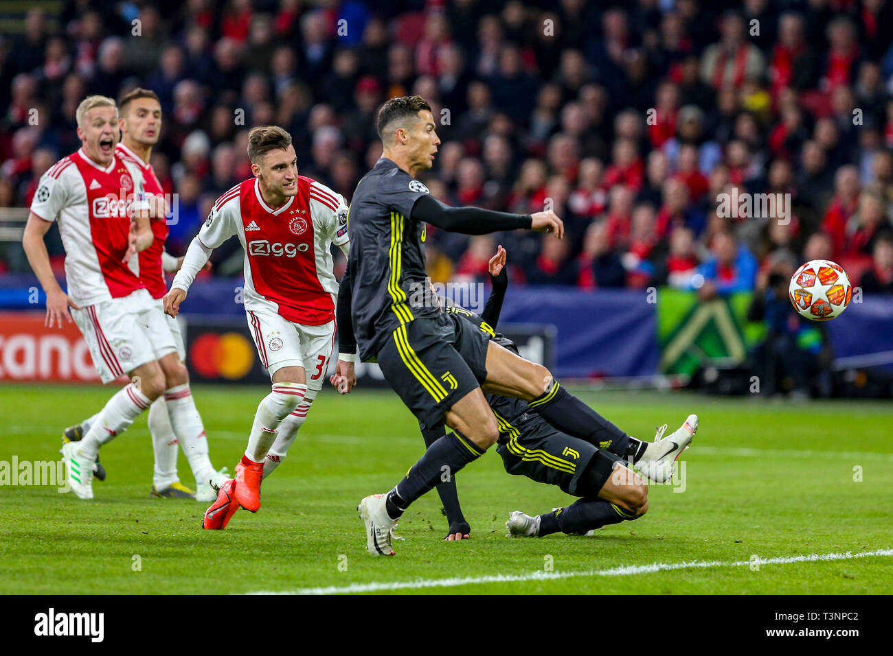 Amsterdam, Holanda. 10th Apr, 2019. Cristiano Ronaldo of Juventus during  the match between Ajax and Juventus held at the Johan Cruyff Stadium in  Amsterdam. The match is valid for the quarterfinals of