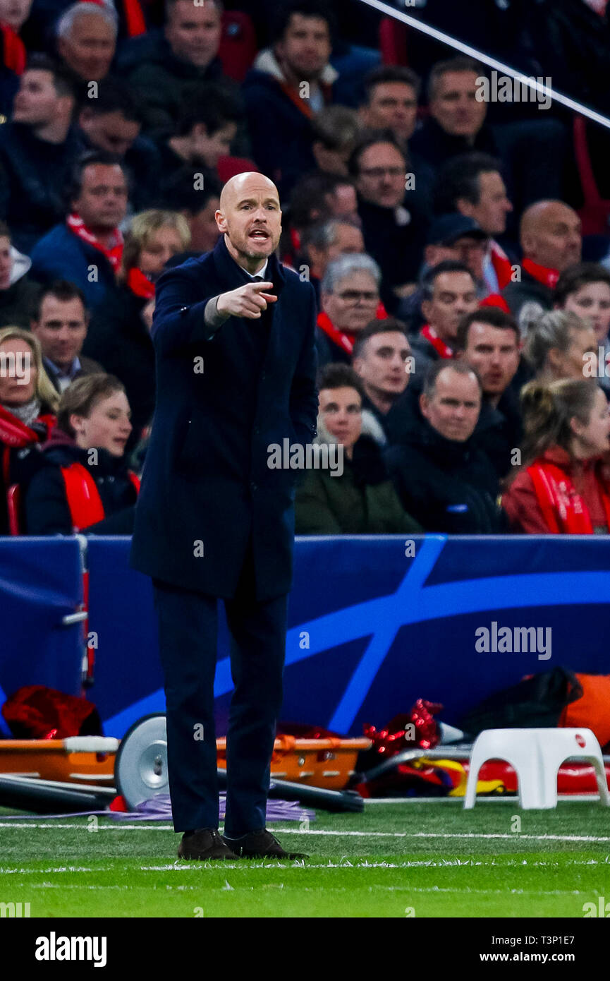 AMSTERDAM, 17-09-2019 JohanCruyff Arena , Champions League Football season  2019 / 2020 .Ajax coach Erik ten Hag during the match Ajax - Lille Stock  Photo - Alamy