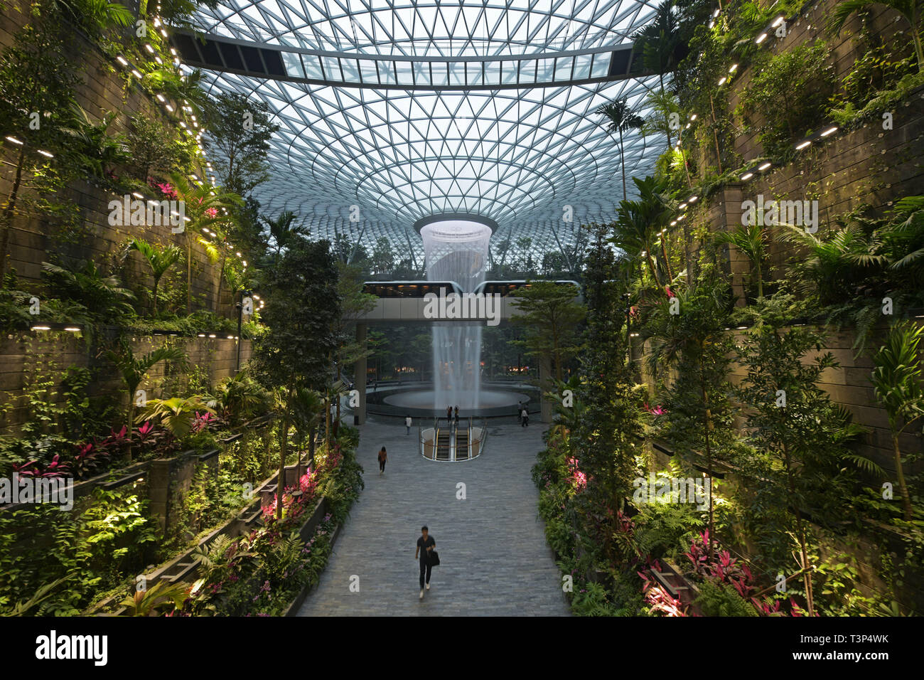 Singapore. 11th Apr, 2019. Visitors tour the newly-built 'Jewel Changi' during the public preview at Singapore's Changi Airport on April 11, 2019. 'Jewel Changi' holds a preview for members of the public from April 11 to 16 and will officially open on April 17. Credit: Then Chih Wey/Xinhua/Alamy Live News Stock Photo