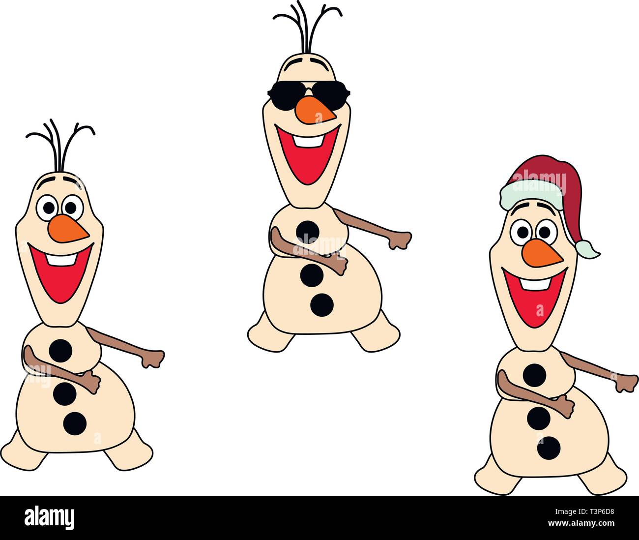 Christmas Snowman Floss Dance Clipart Stock Vector