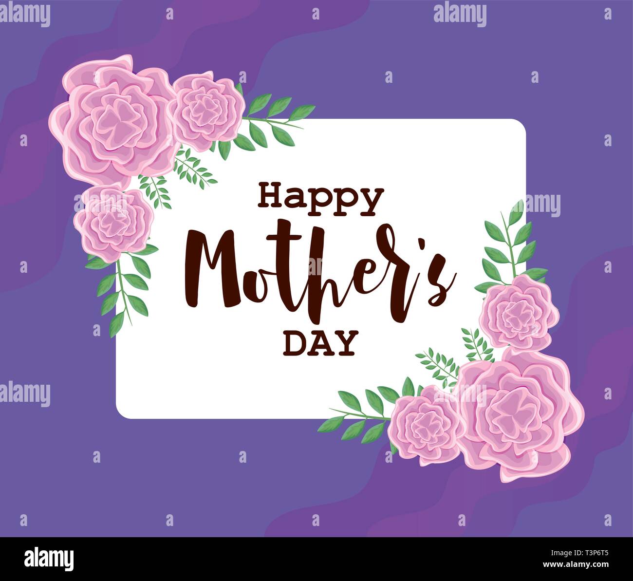 happy mother day card with flowers decoration vector illustration ...