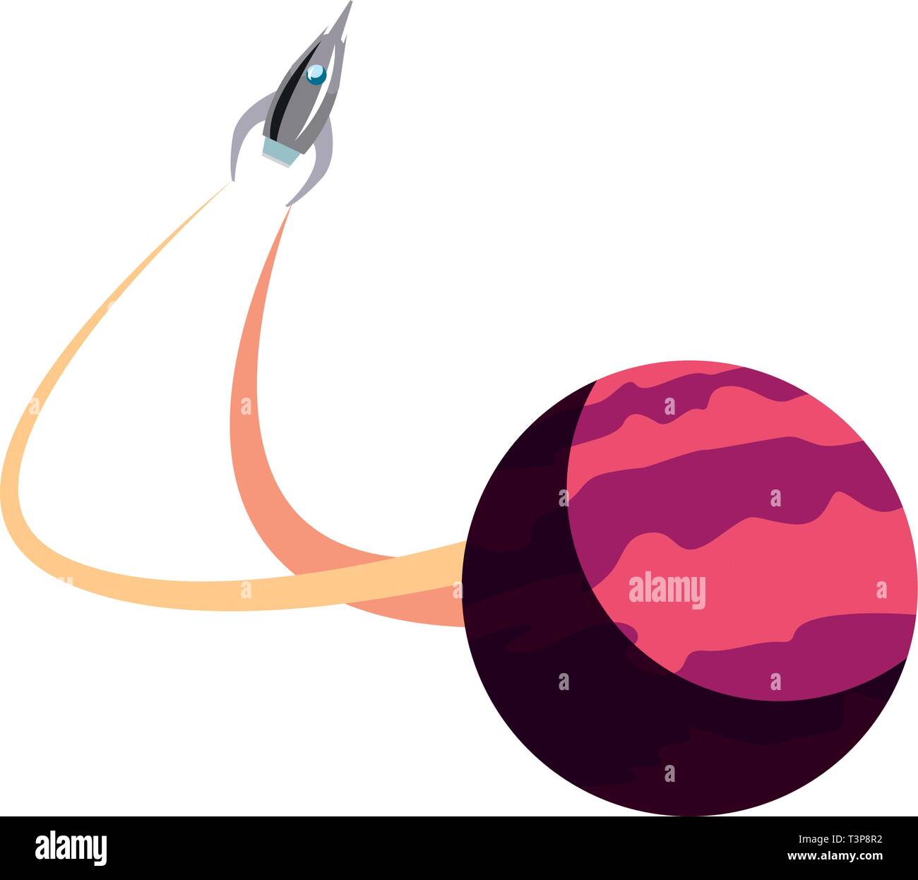 launching spaceship planet explore vector illustration design Stock ...