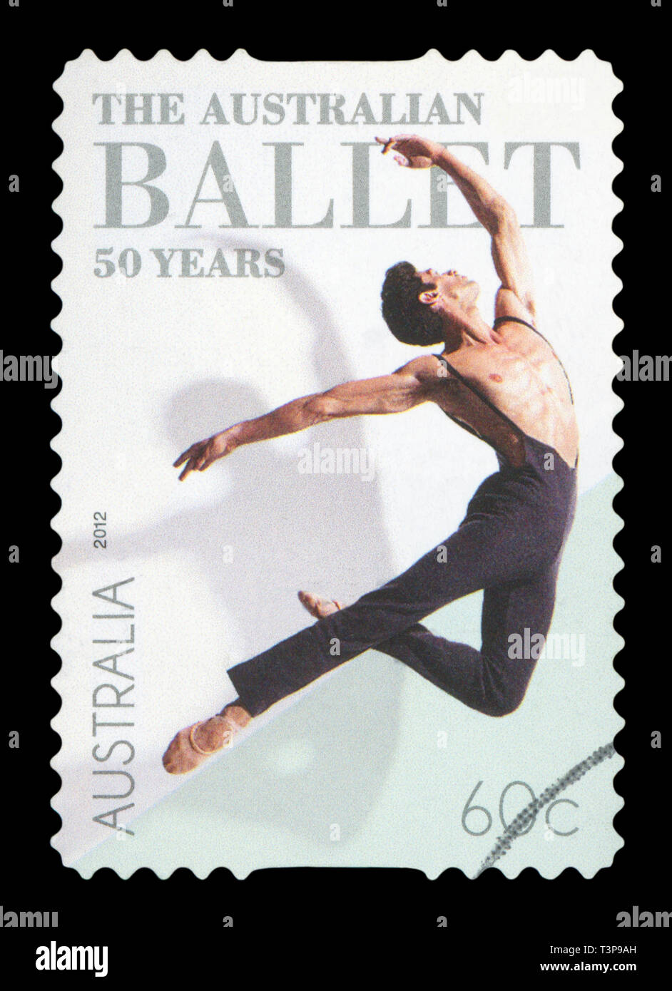 AUSTRALIA - CIRCA 2012: A used postage stamp from Australia, celebrating the 50th Anniversary of the Australian Ballet, circa 2012. Stock Photo