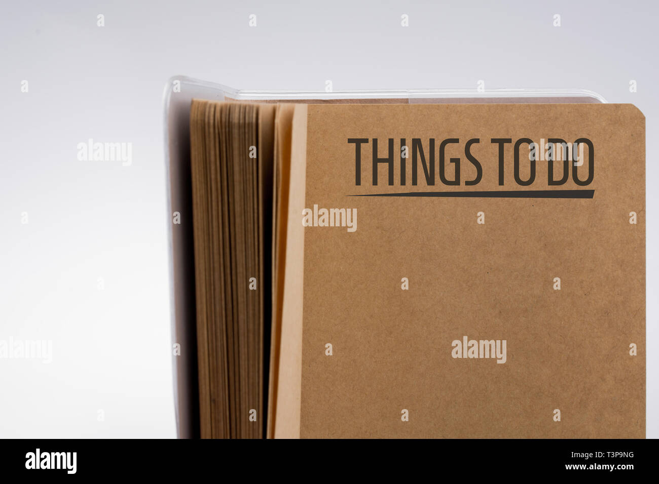 Things to do  as a memo list in view Stock Photo