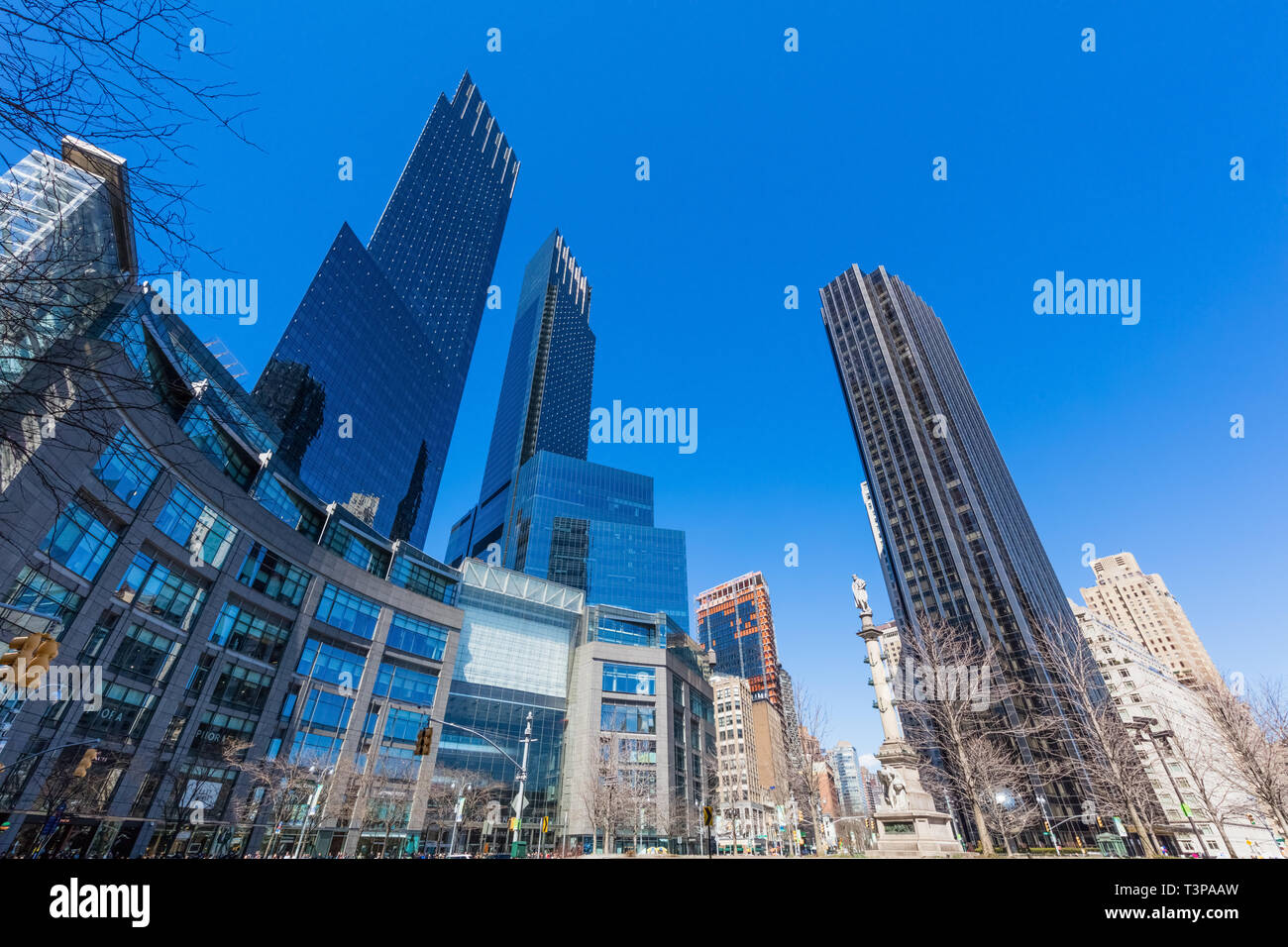 Colombus Circle one of the main Manhattan Landmarks in New York City USA Stock Photo