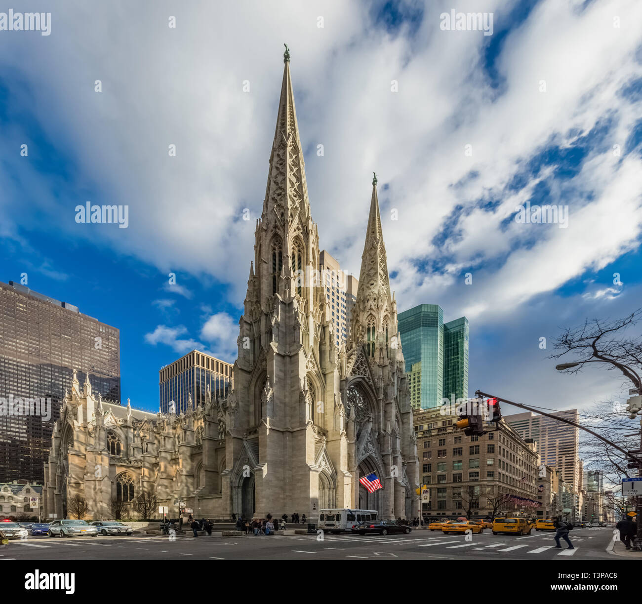 NEW YORK CITY- MARCH 25, 2018 : St. Patrick's Cathedral one of  main one of the main Manhattan Landmarks Stock Photo