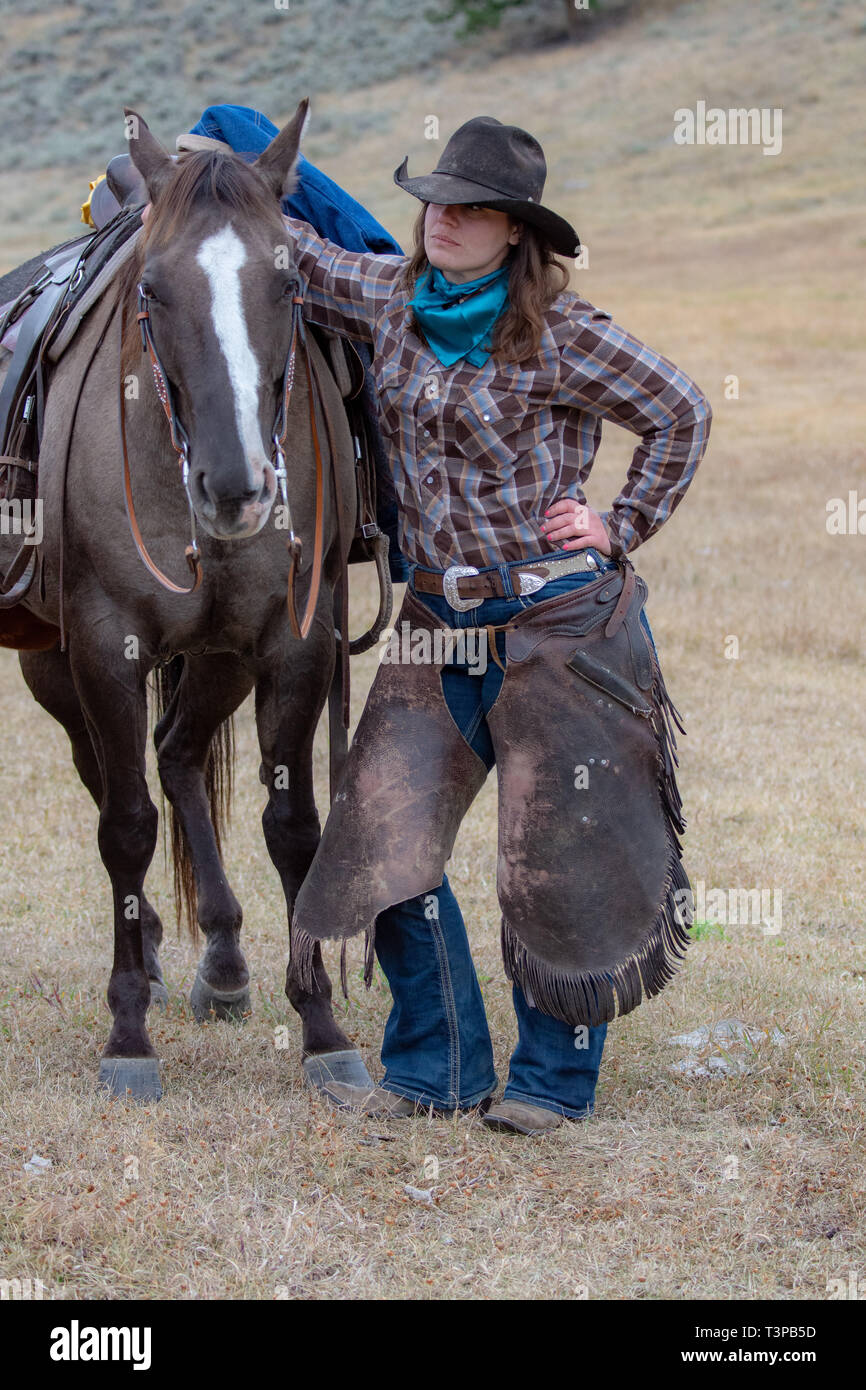 American cowgirl Stock Photo