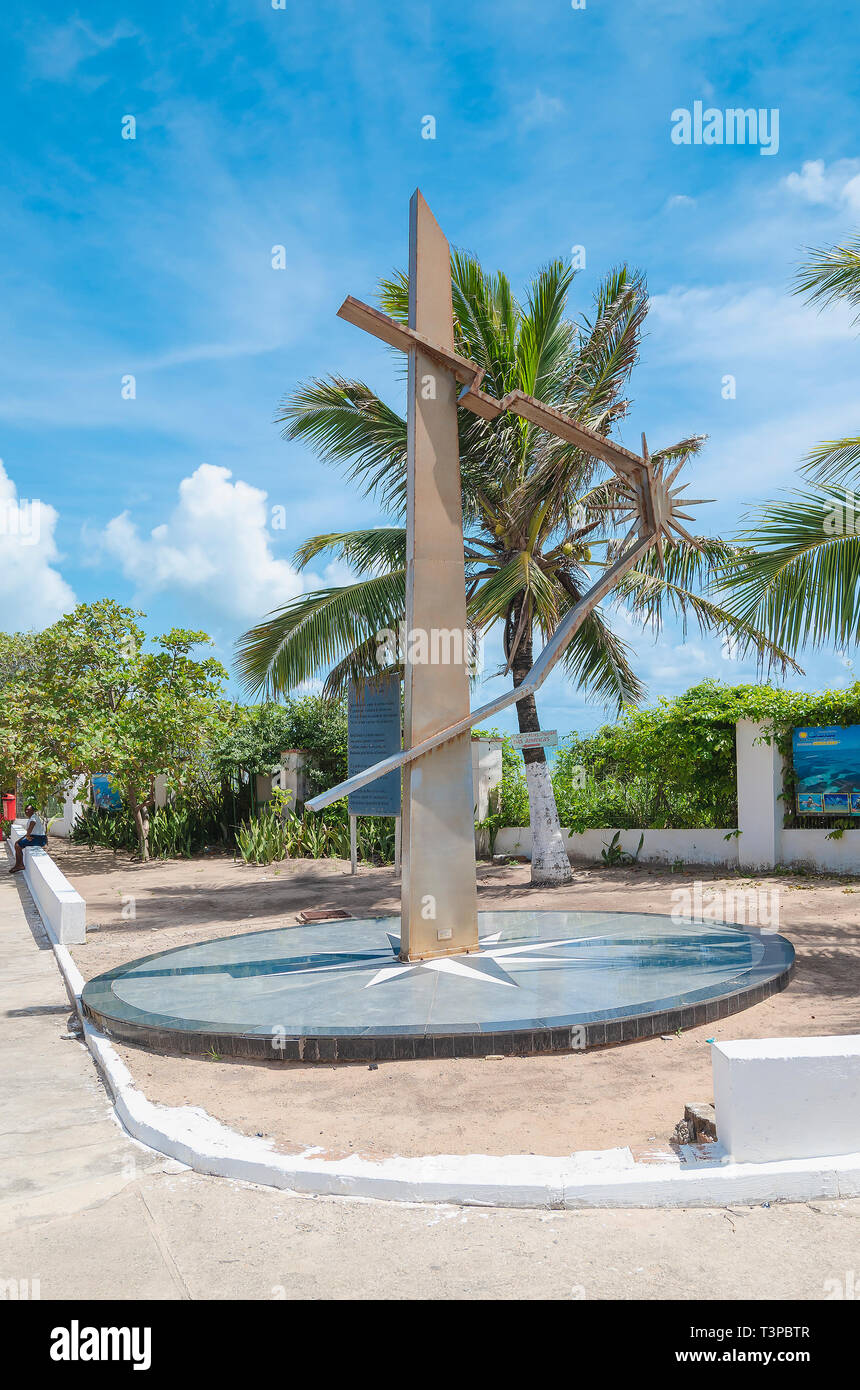 Joao Pessoa - PB, Brazil - February 25, 2019: Monument of Rosa dos Ventos (wind rose) at Cabo Branco. Stock Photo