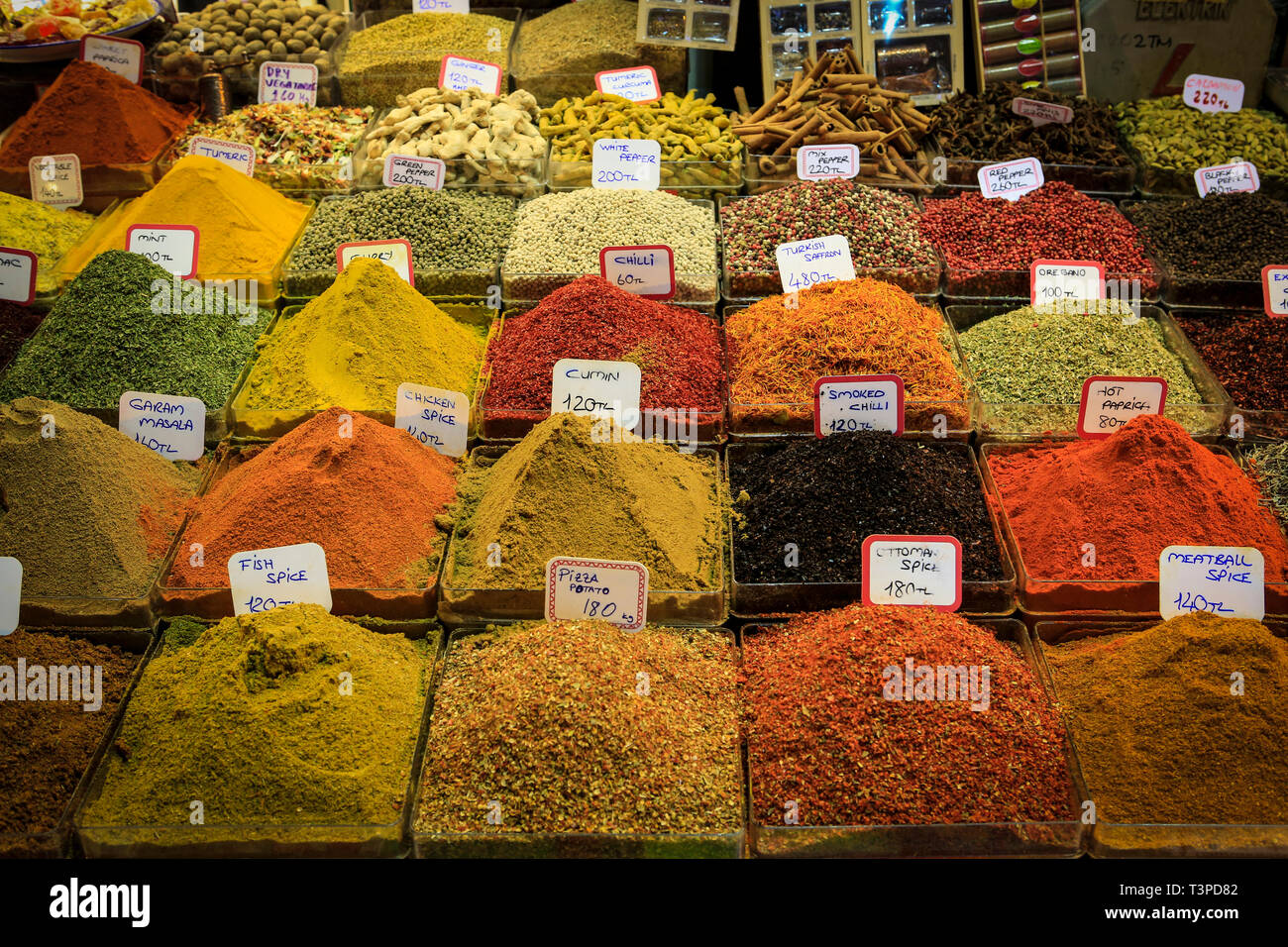 Variety Of Moroccan Spices Stock Photo Alamy