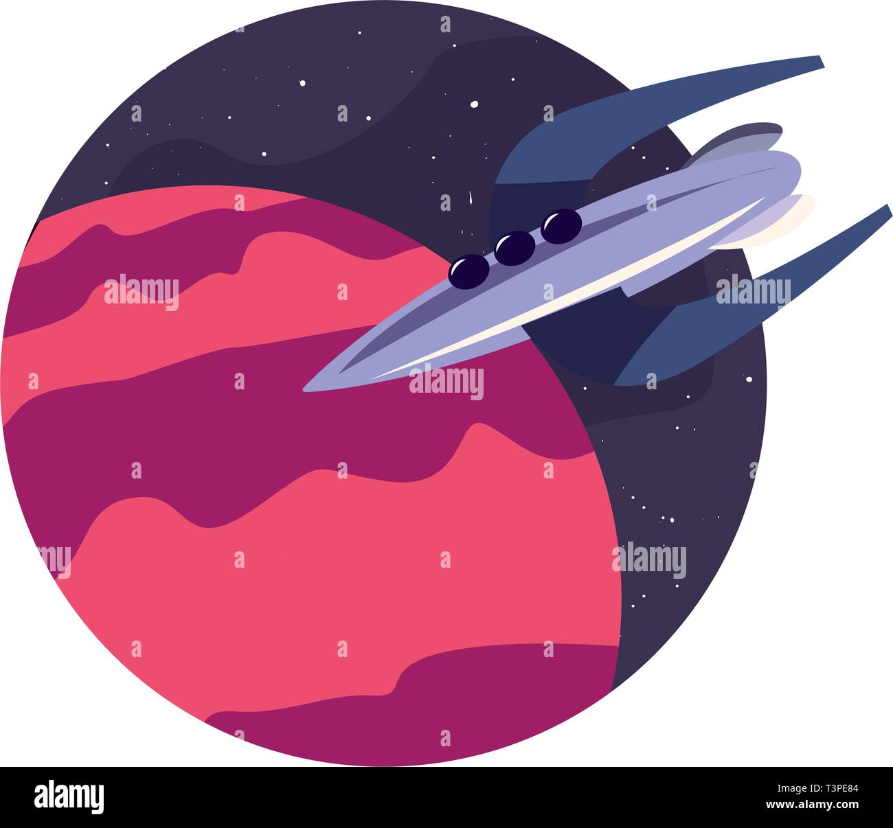 rocket planet space mission explore vector illustration Stock Vector ...