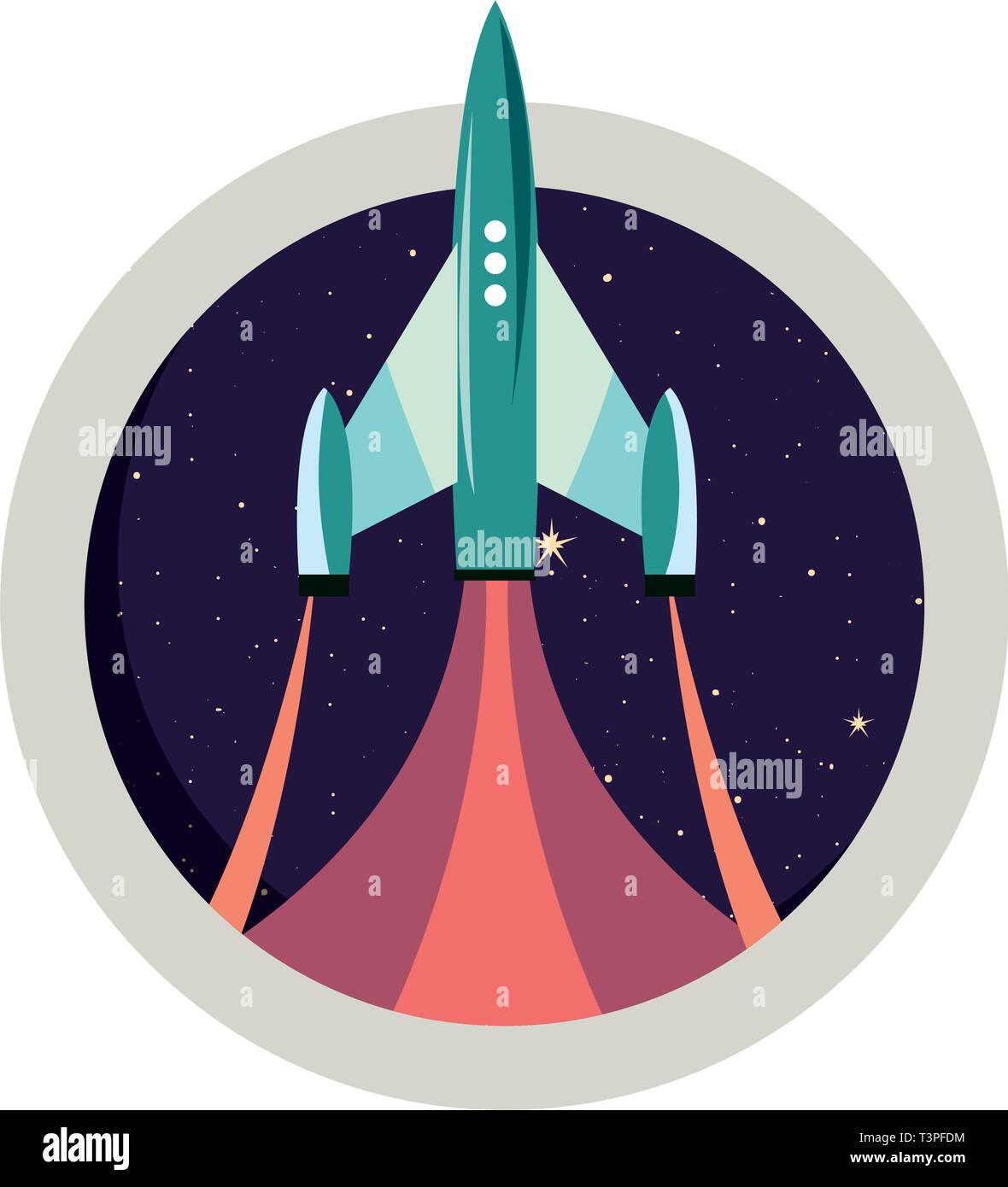 rocket launch travel galaxy vector illustration design Stock Vector ...