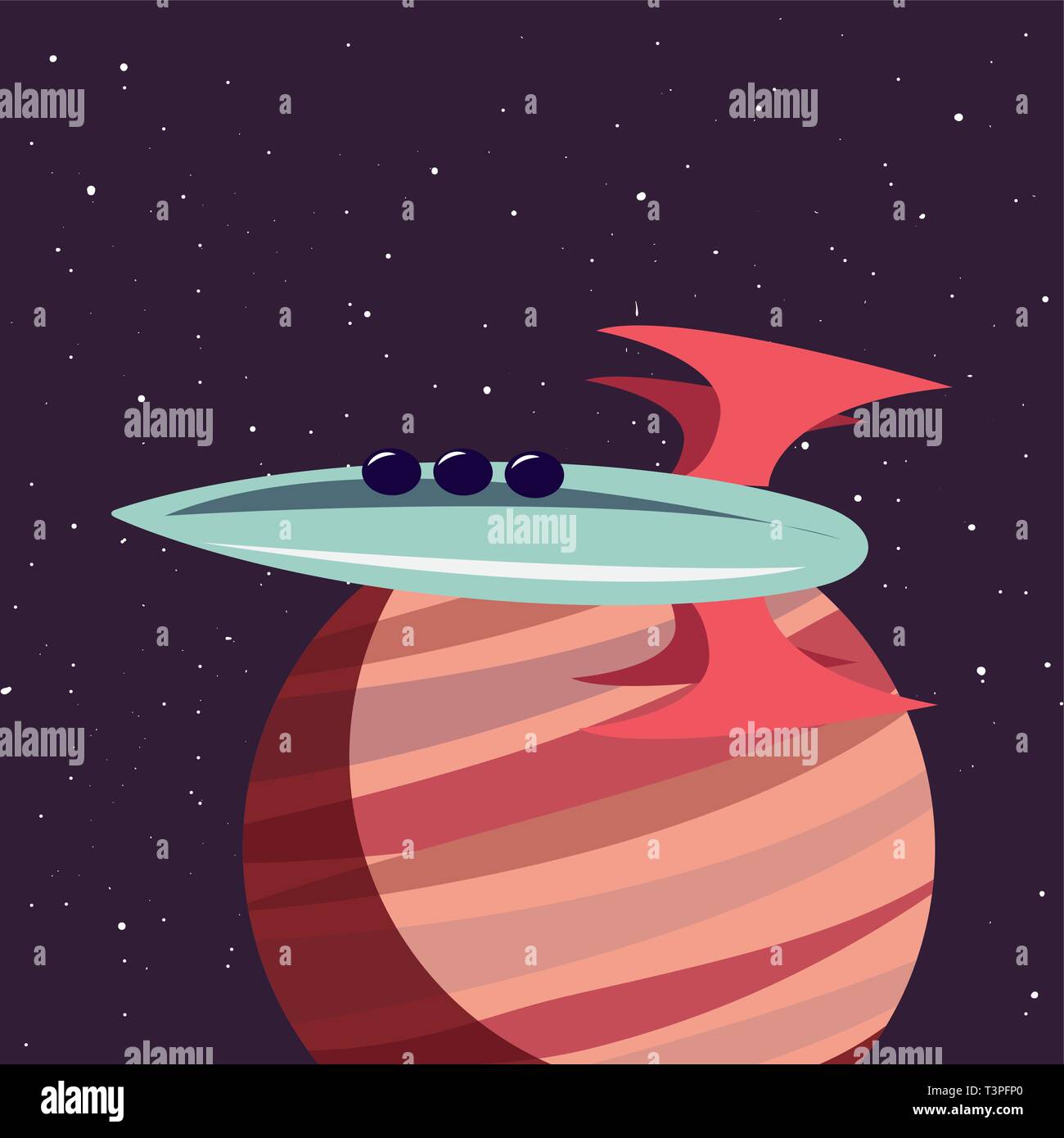 rocket planet space mission explore vector illustration design Stock ...