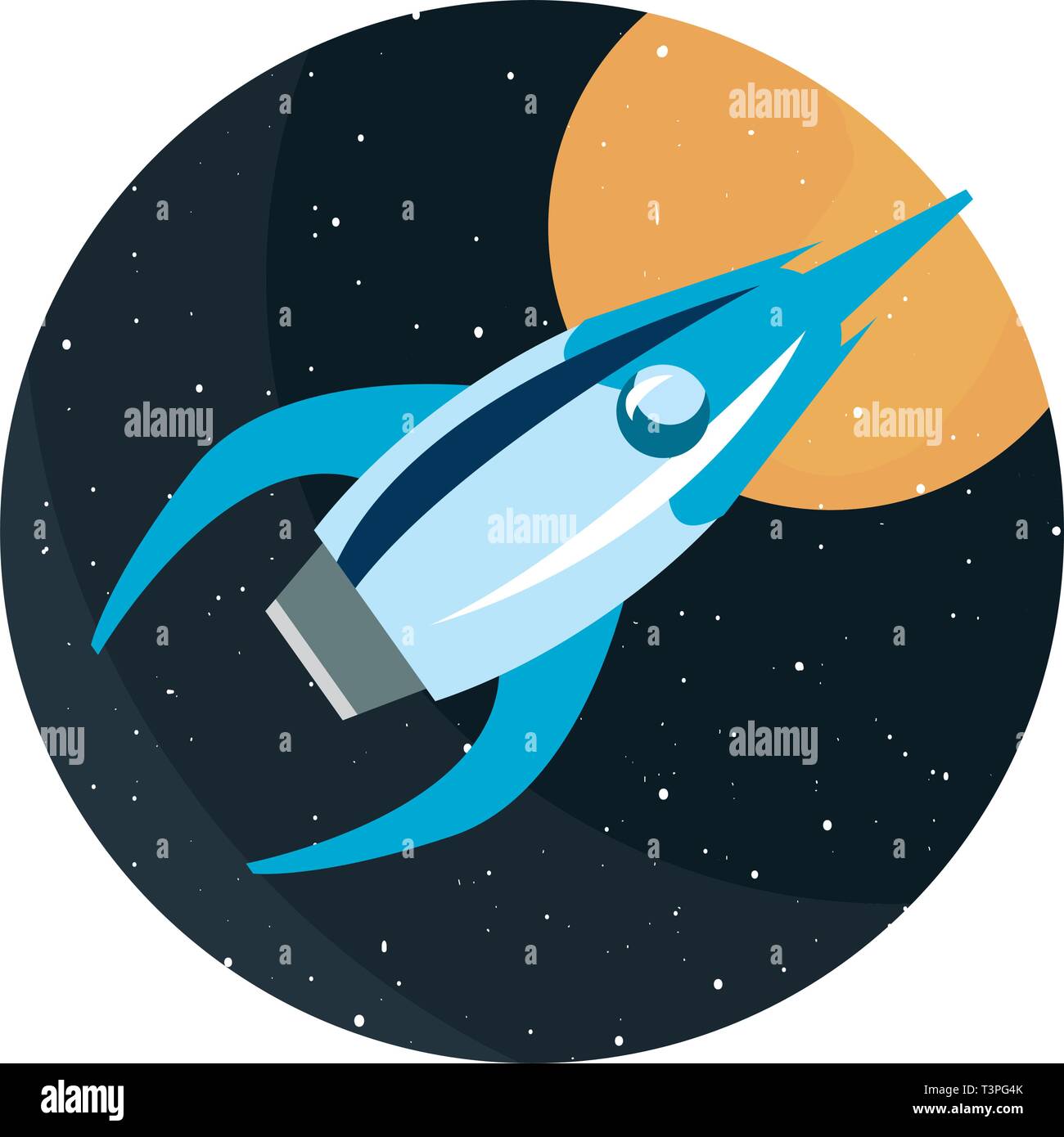 rocket planet space astronomy travel vector illustration Stock Vector ...