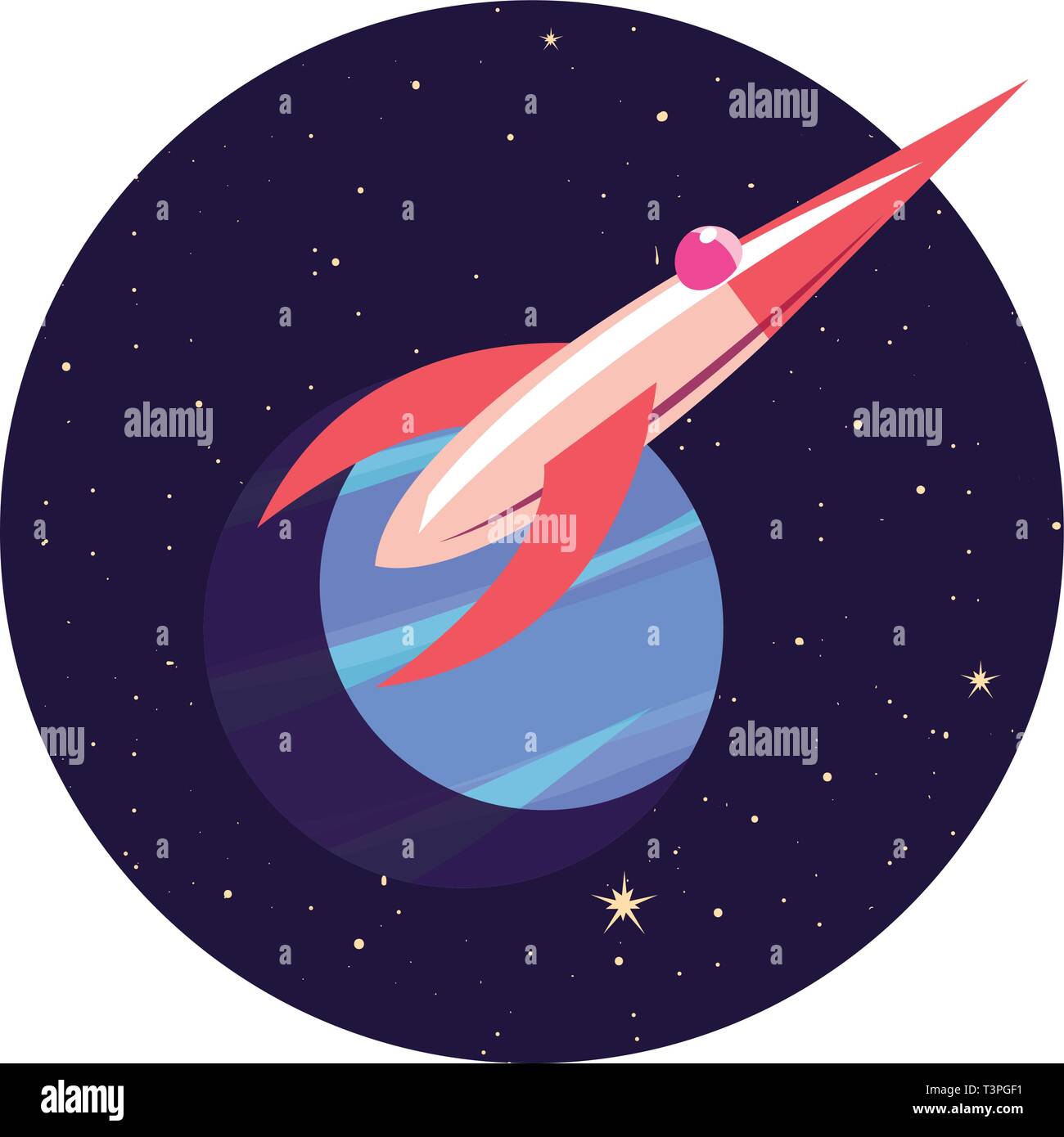 spaceship planet exploration astronomy vector illustration design Stock ...