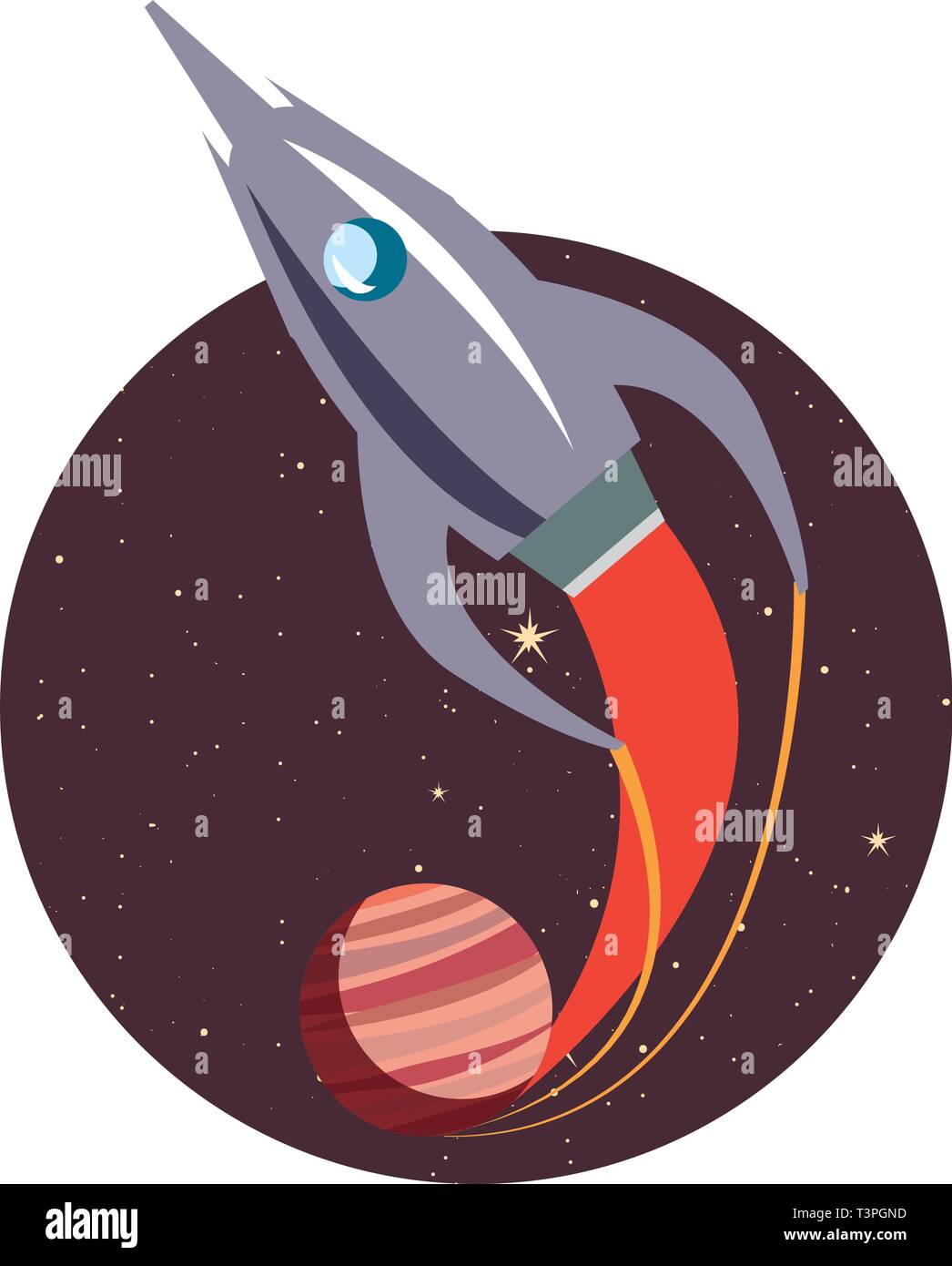 spaceship planet exploration astronomy vector illustration design Stock ...