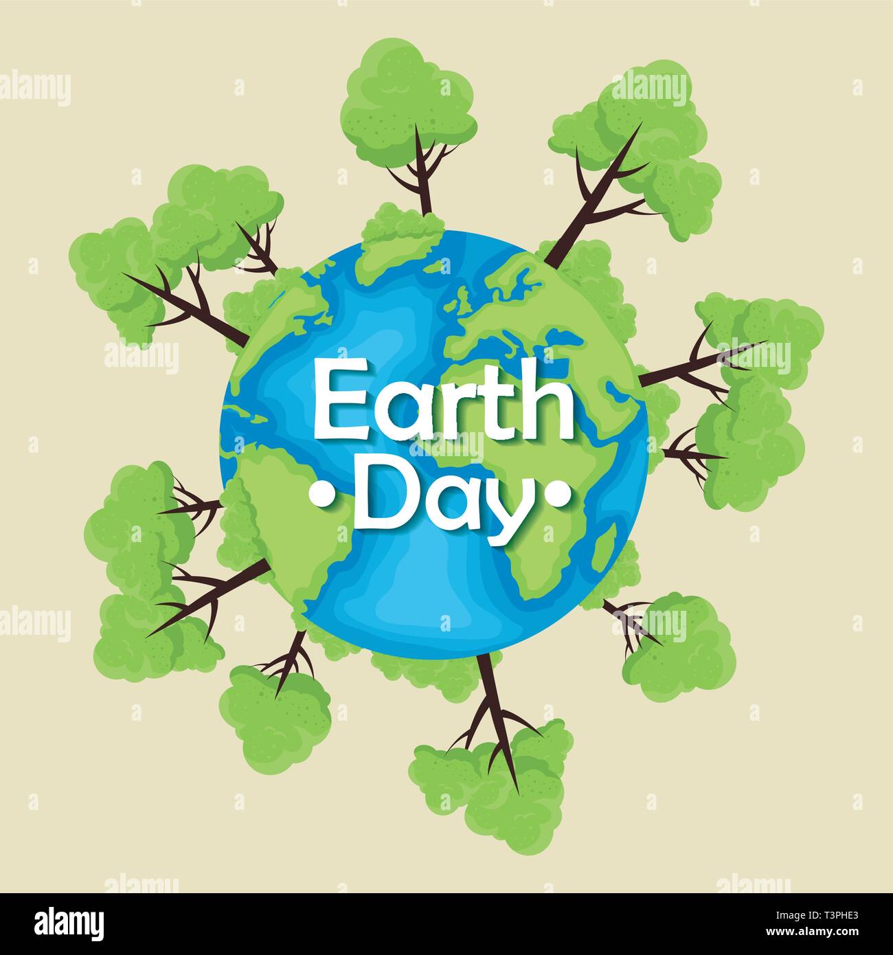 with trees conservation to earth day Stock Vector Image & Art