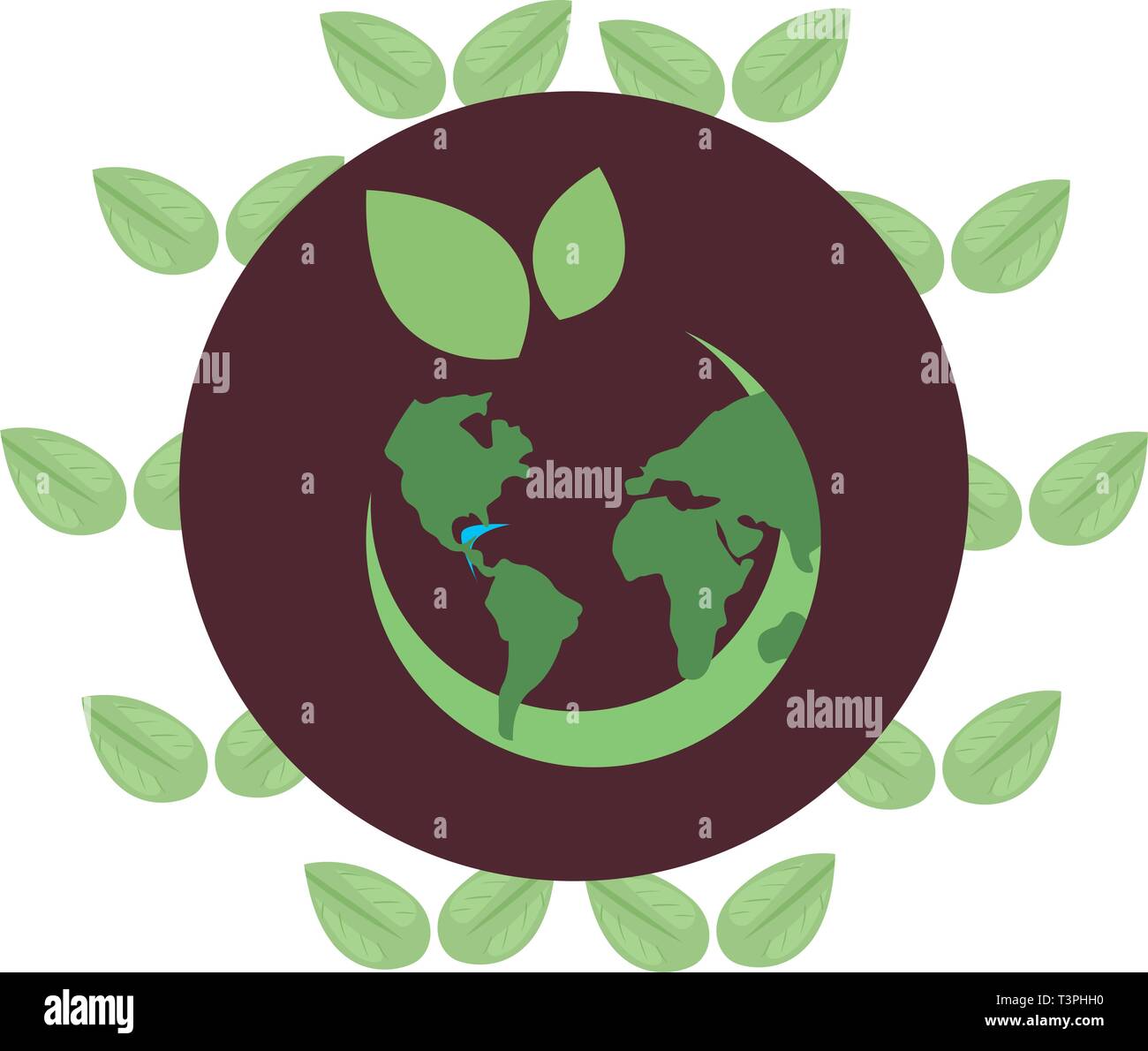 world ecology leaves nature earth day vector illustration Stock Vector ...