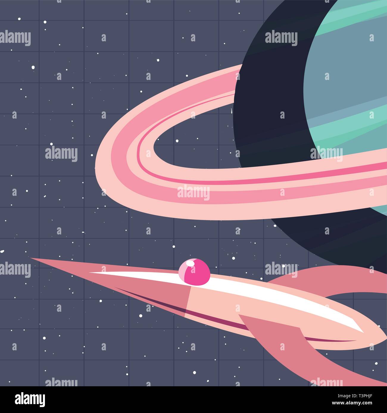 spaceship planet exploration astronomy vector illustration design Stock ...