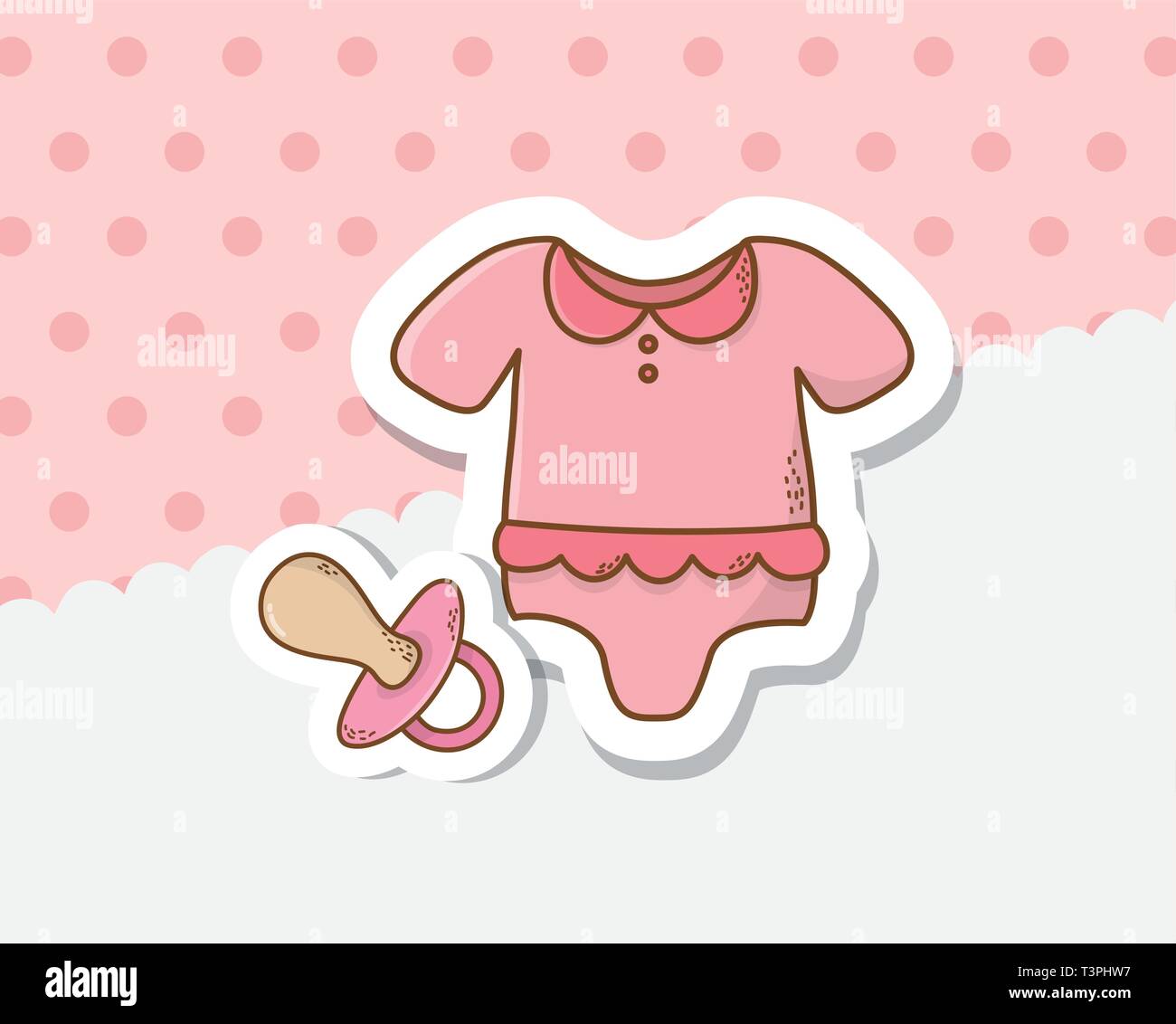 baby shower card with pink dress vector illustration design Stock ...