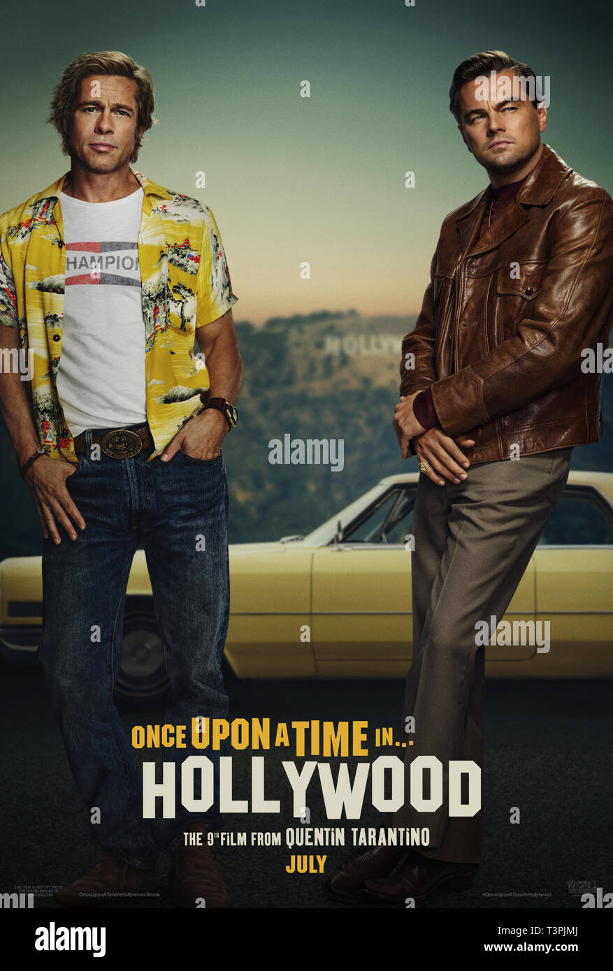 Brad Pitt, Leonardi DiCaprio, 'Once Upon a Time in Hollywood' (2019) Poster Art Please Credit: Sony Pictures Releasing / The Hollywood Archive Stock Photo