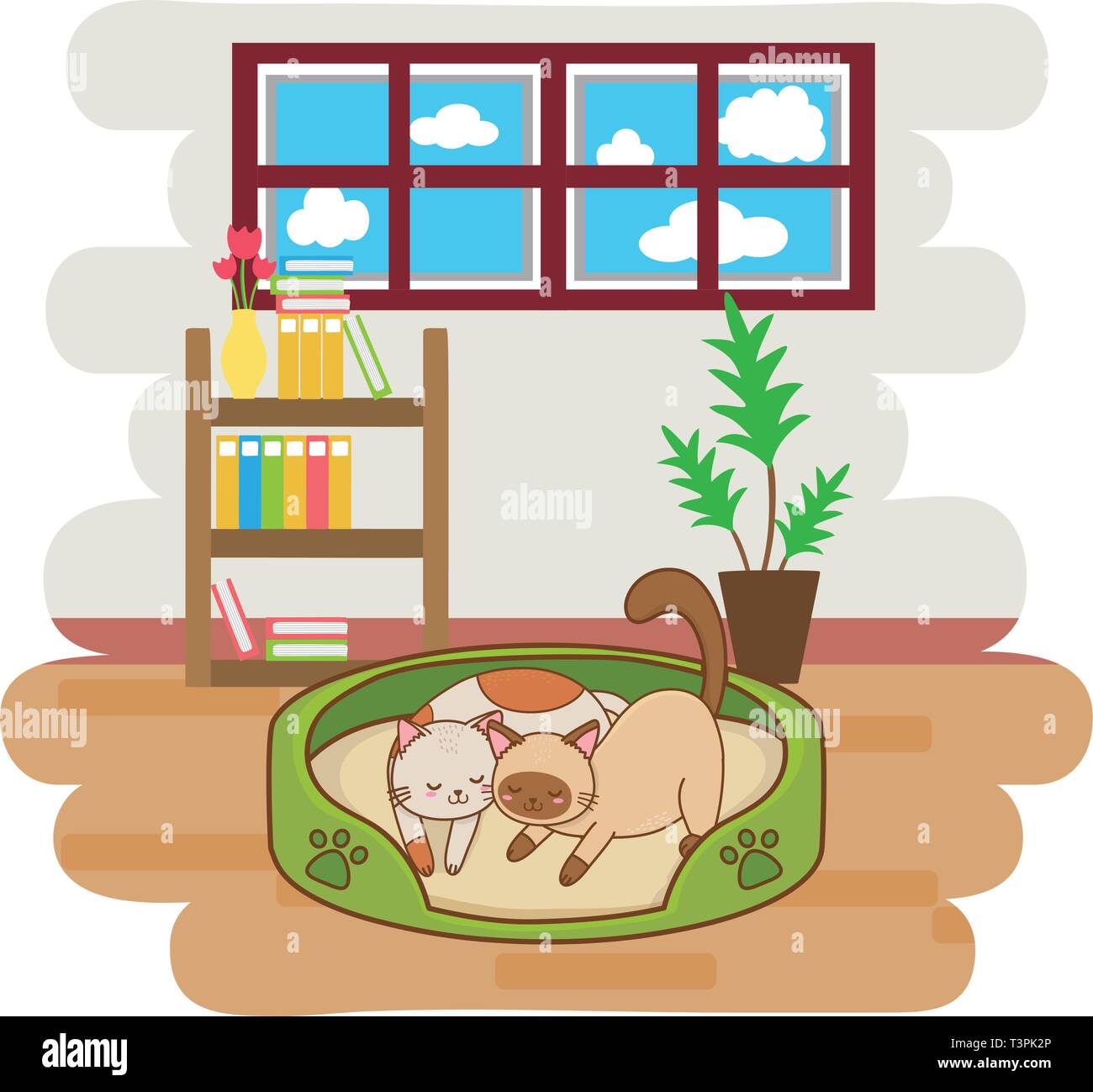 Cartoon cat. Funny Pets vector illustration. - Stock