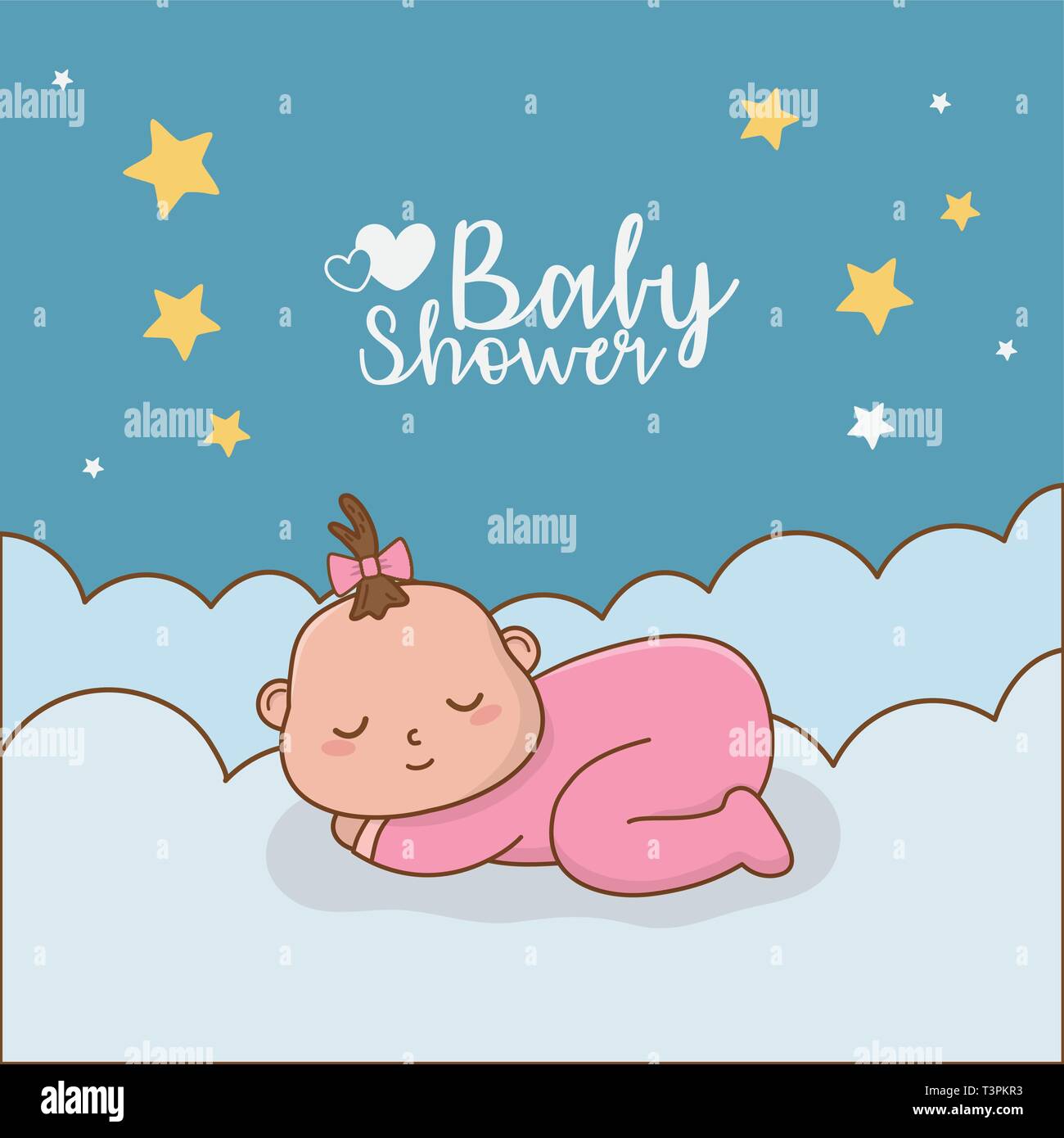 baby shower card with little girl baby vector illustration design Stock ...