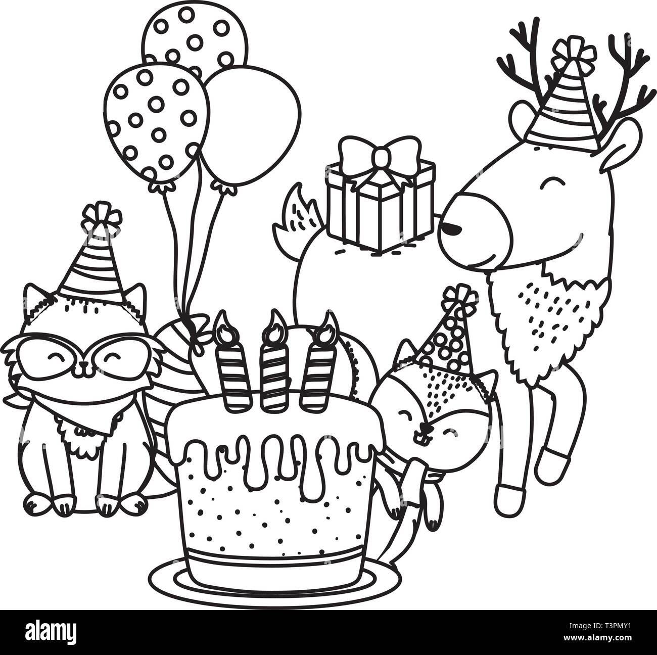 cute little animals at birthday party festive scene cartoon vector illustration graphic design Stock Vector Image & Art - Alamy cute little animals at birthday party festive scene cartoon vector illustration graphic design Stock Vector Image & Art - Alamy