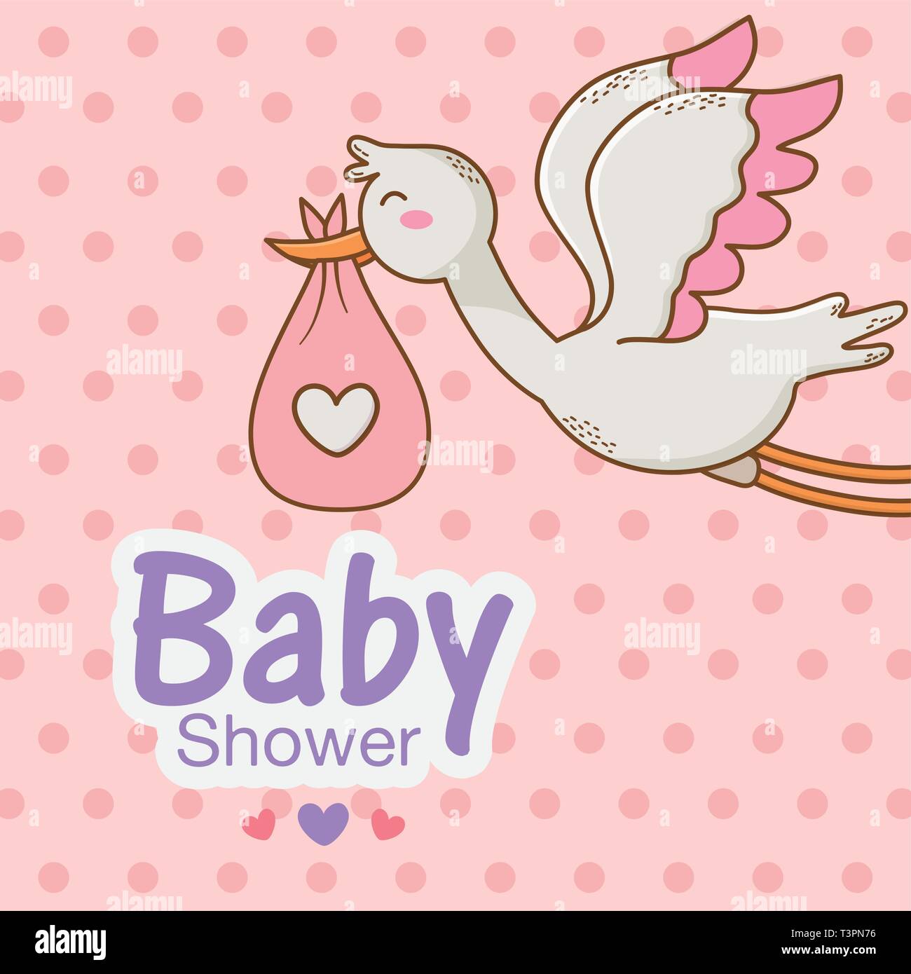 baby shower card with stork vector illustration design Stock Vector ...