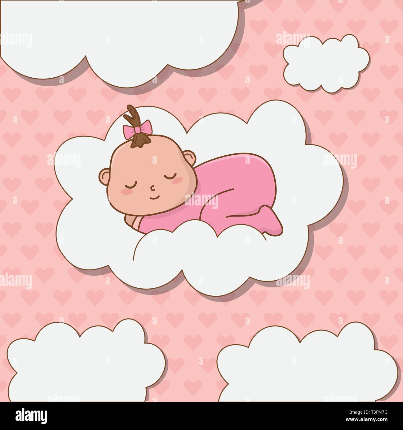 baby shower card with little girl baby vector illustration design Stock ...