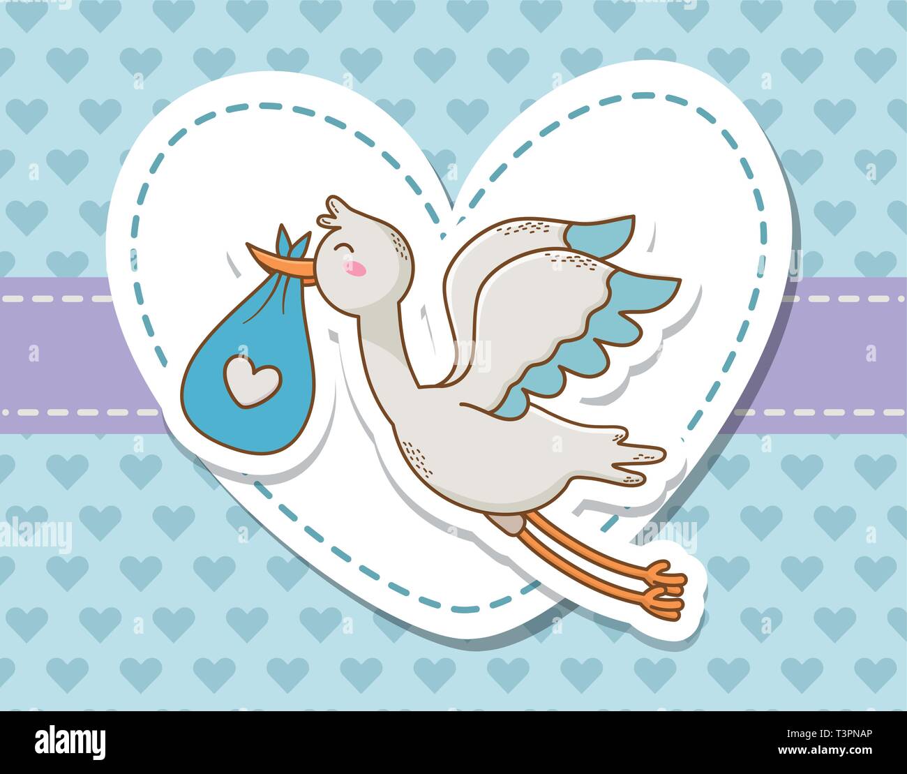 baby shower card with stork vector illustration design Stock Vector ...