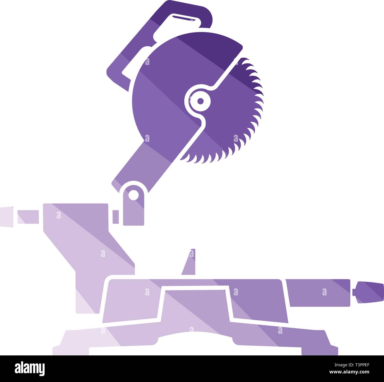 Circular end saw icon. Flat color design. Vector illustration. Stock Vector