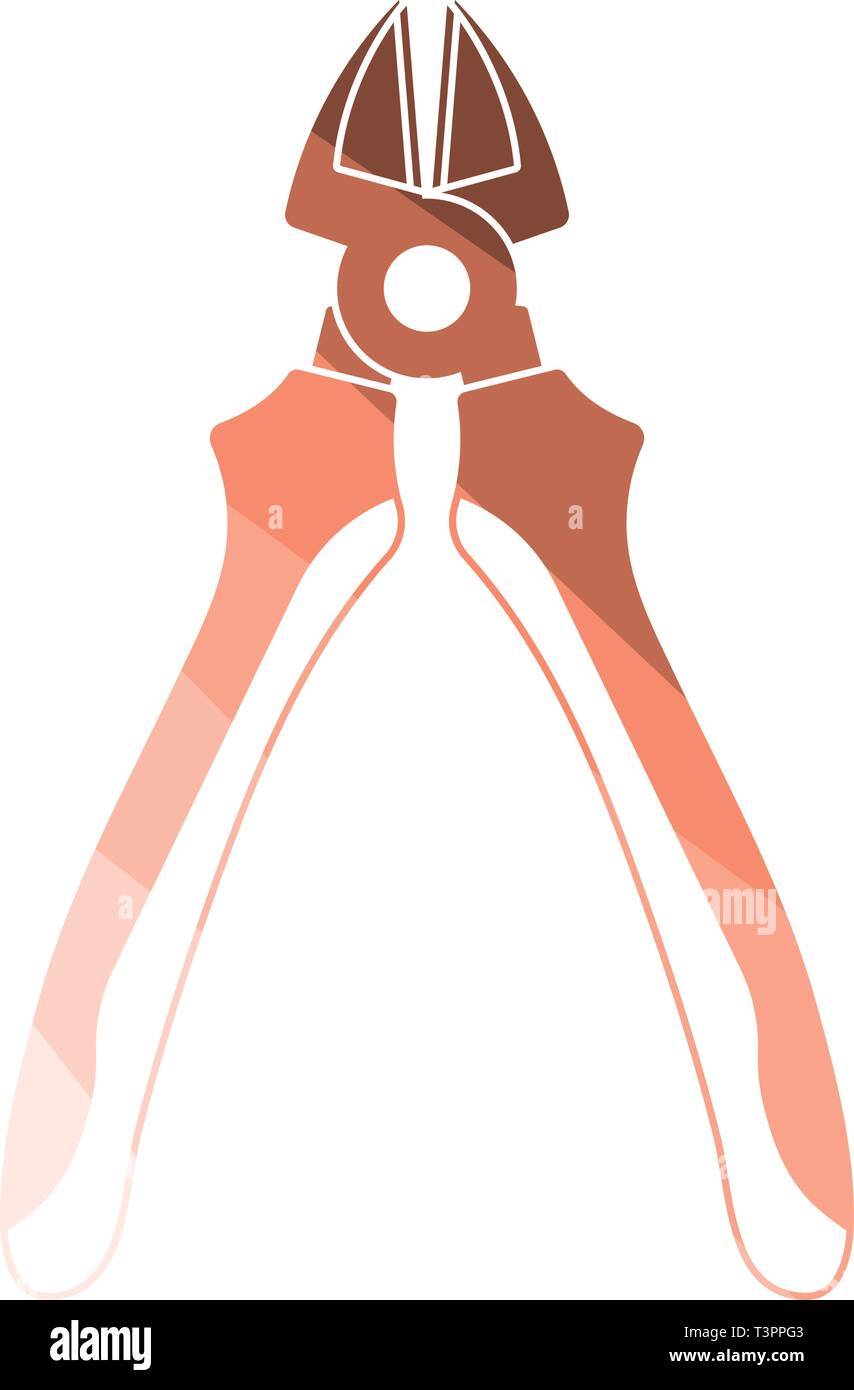 Side cutters icon. Flat color design. Vector illustration. Stock Vector