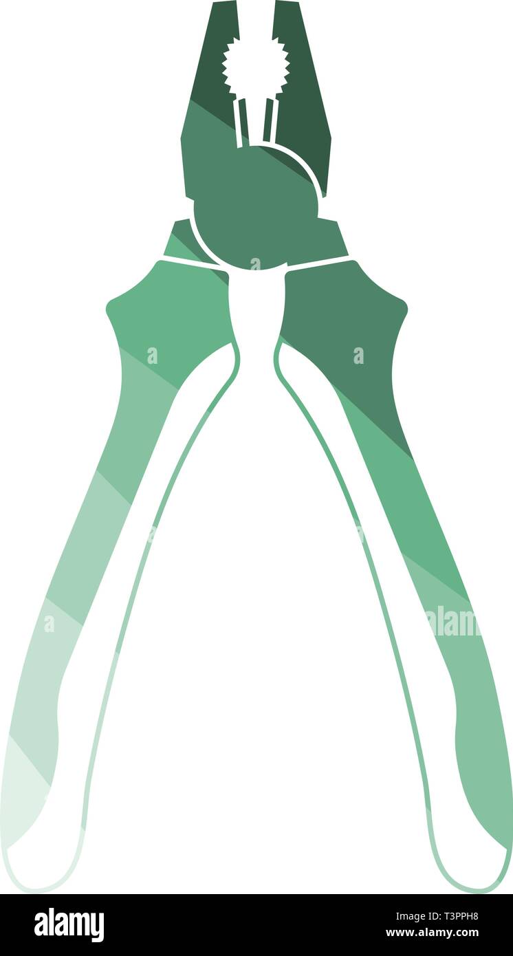 Pliers tool icon. Flat color design. Vector illustration. Stock Vector