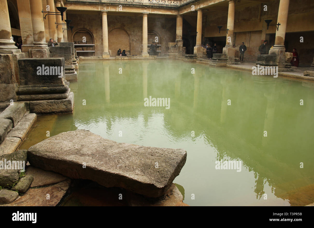 Roman Baths Bath Somerset England Stock Photo