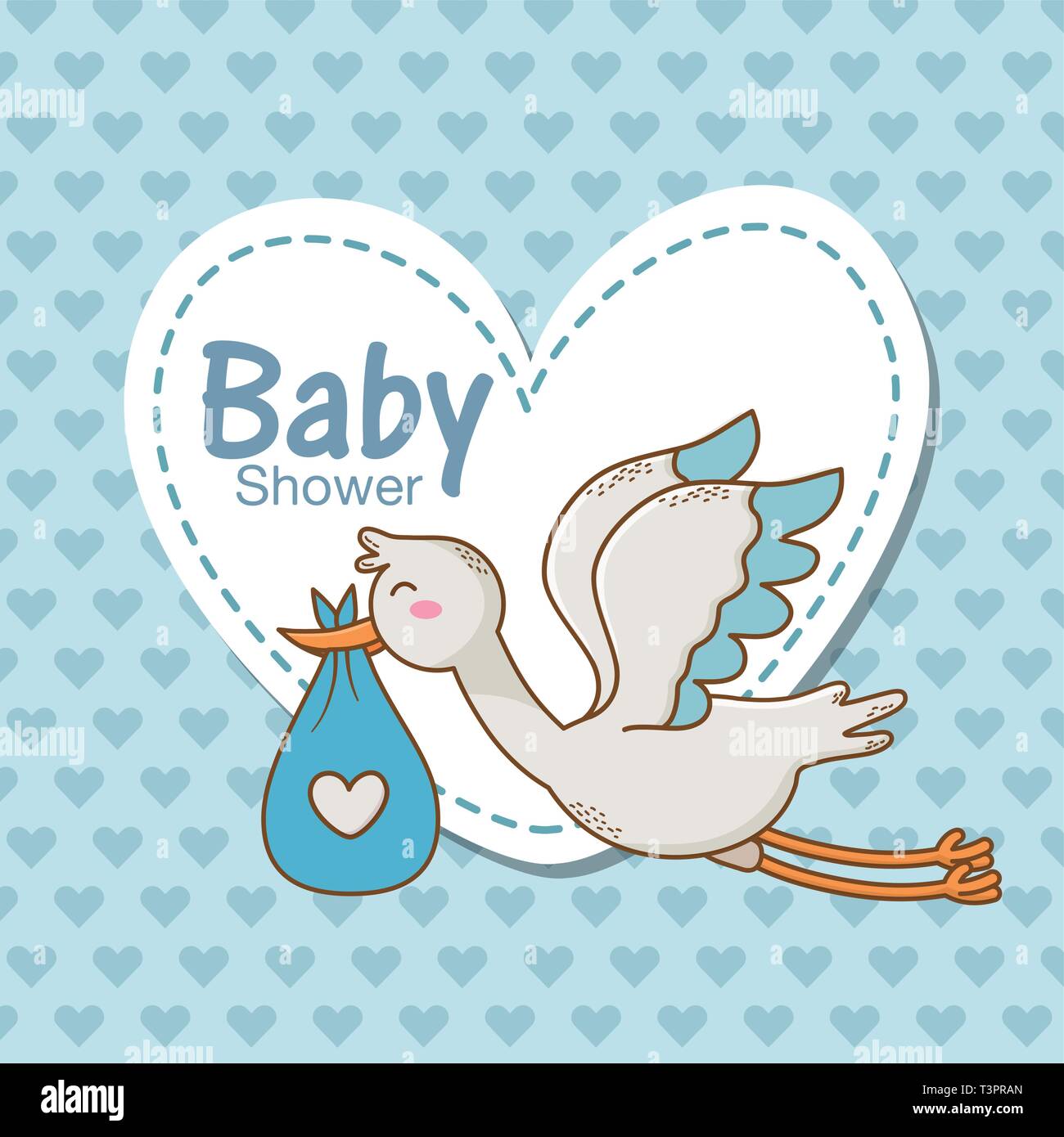 baby shower card with stork vector illustration design Stock Vector ...