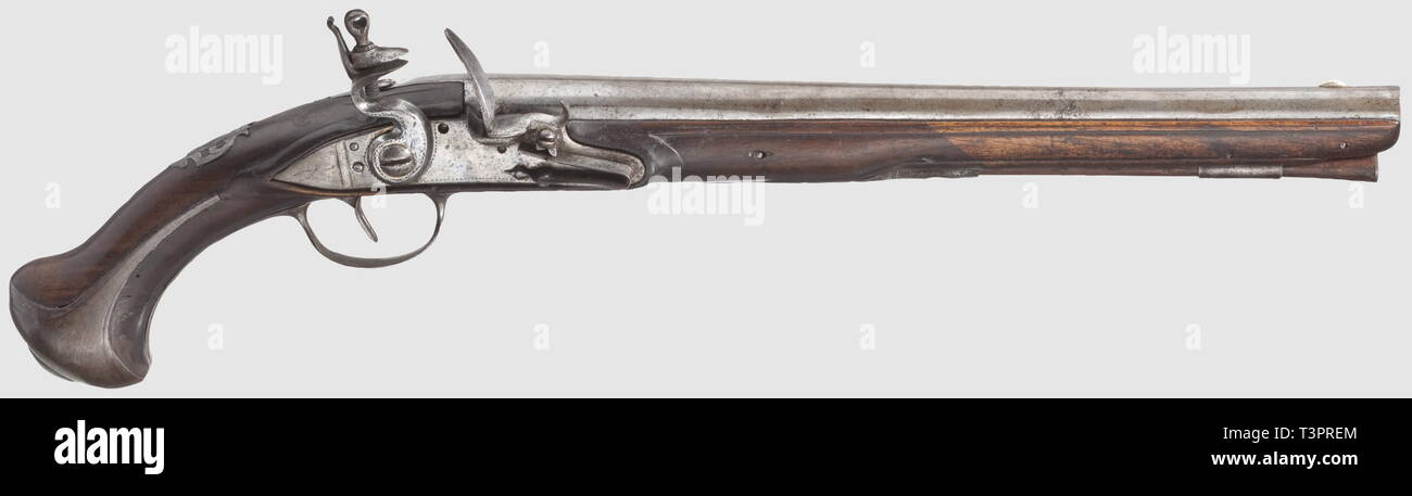 Small arms, pistols, flintlock pistol, calibre 14 mm, France, circa 1700, Additional-Rights-Clearance-Info-Not-Available Stock Photo