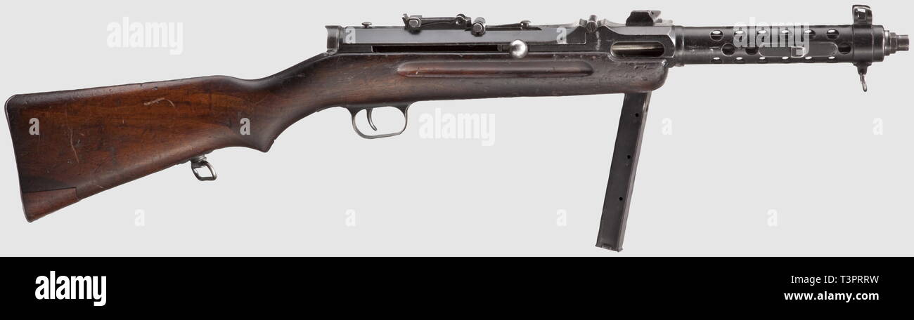 SERVICE WEAPONS, GERMANY UNTIL 1945, MP 34(ö) submachine gun, Steyr-Solothurn, DEKO, calibre 9 mm Para, approval Adler/HK/189, Editorial-Use-Only Stock Photo