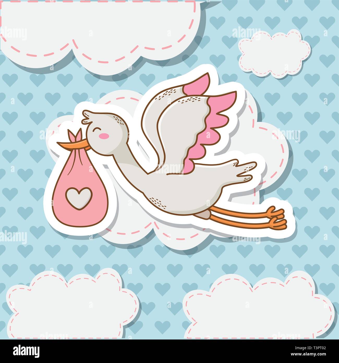 baby shower card with stork vector illustration design Stock Vector ...