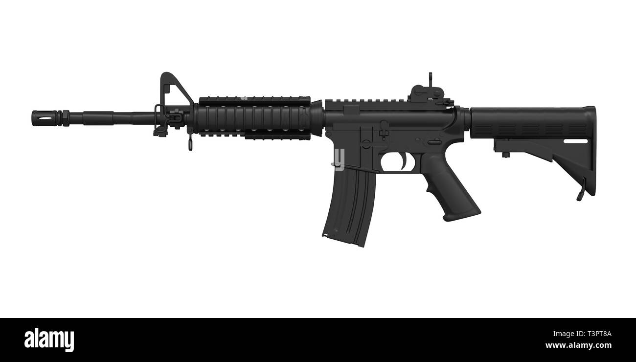 Assault Rifle Isolated Stock Photo