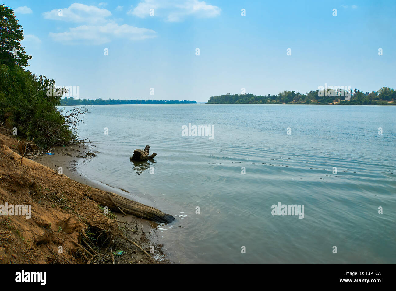 Next to Mekong River at the Mekong Discovery Trail in Kratie, Cambodia Stock Photo