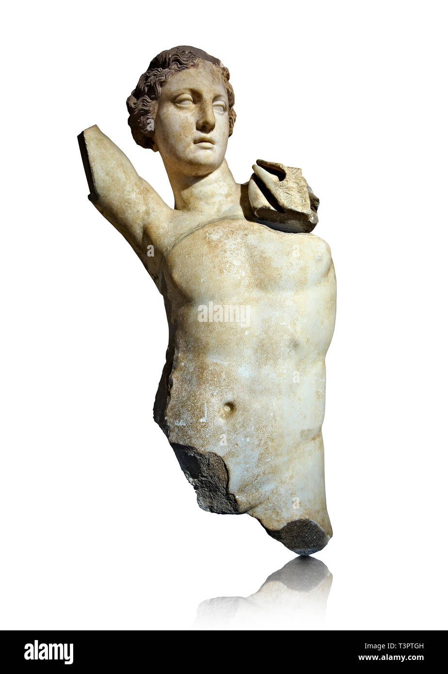 Apollo Iconography Greek Hellenistic marble statue of Apollo, God of light, fine arts ...