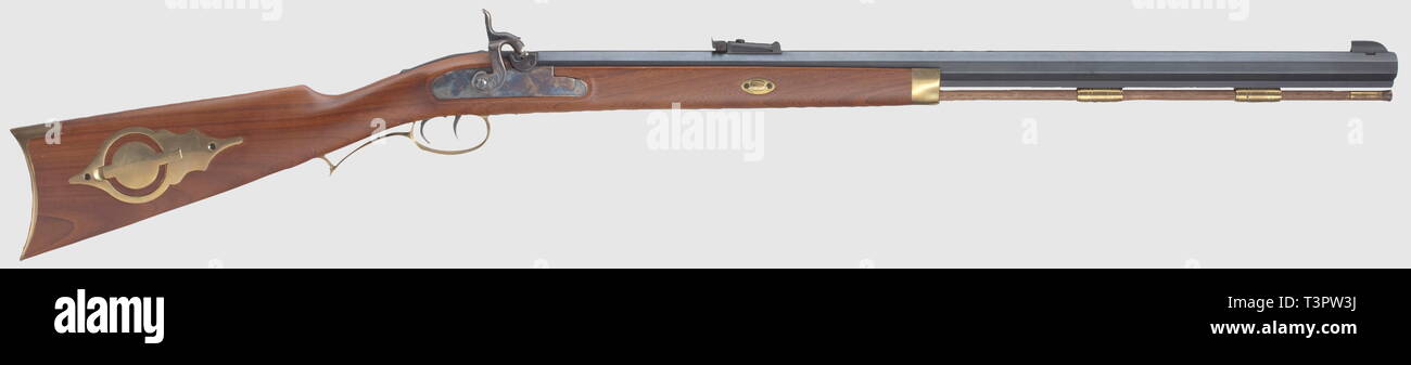 Civil long arms, flintlock and caplock, caplock Hawken Rifle, Italian  replica by Investarm Marcheno,  Additional-Rights-Clearance-Info-Not-Available Stock Photo - Alamy